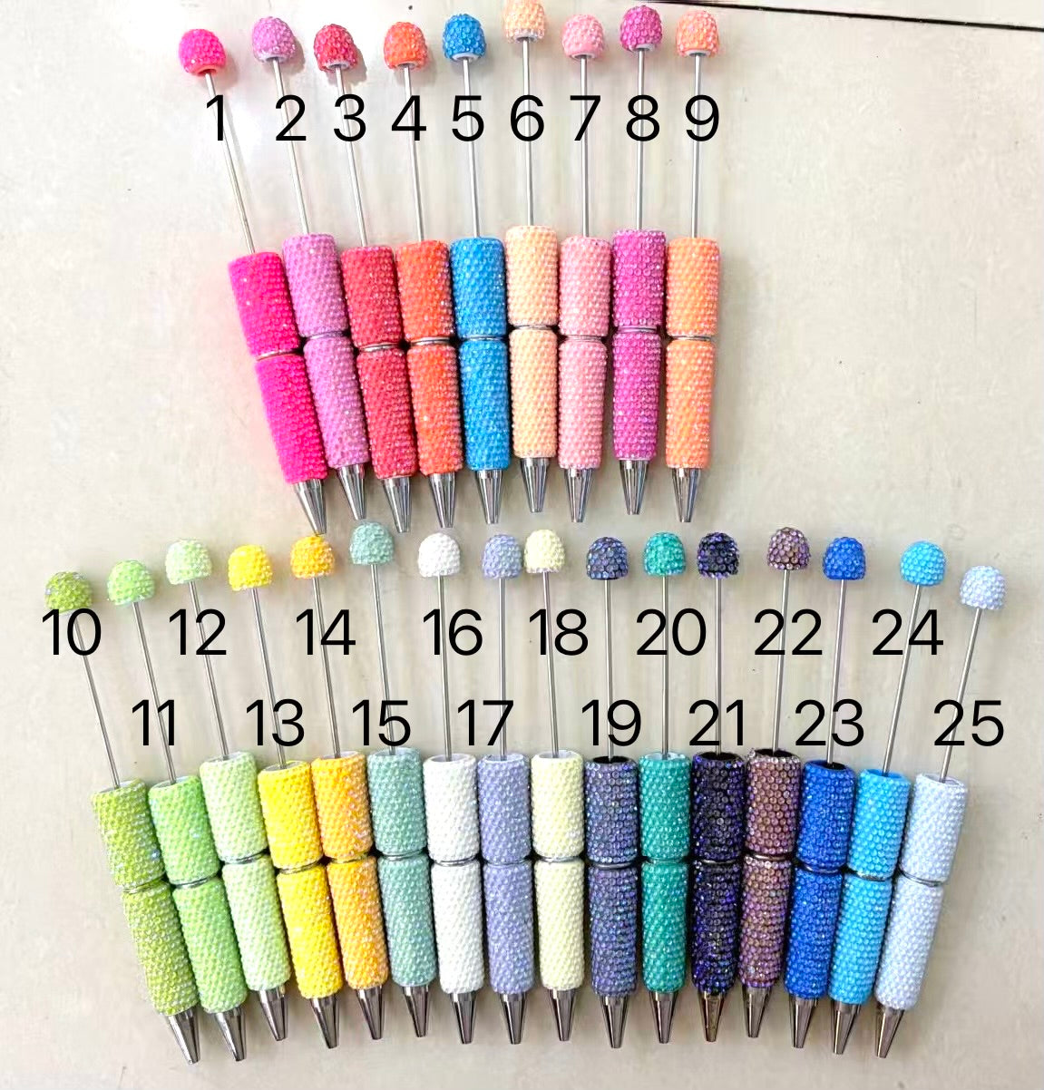 Suplier one-3 different styles Diy beaded beadable jelly rhinestone neon colors Clay pen neon pen Neon color Rhinestone DIY Colorful Clay Writing Tools Random Mix