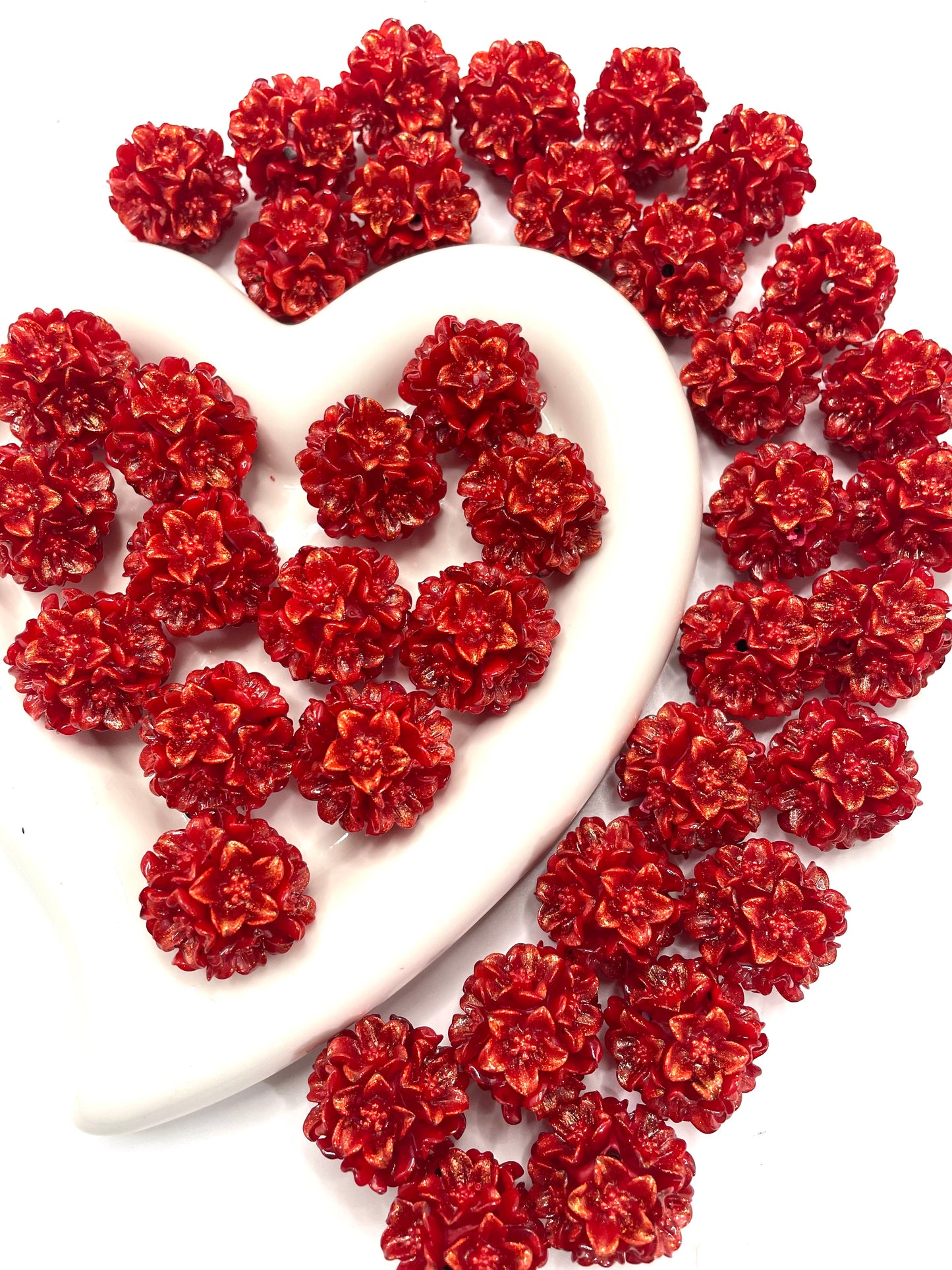 Soft flower random mix color beaded flower diy beads