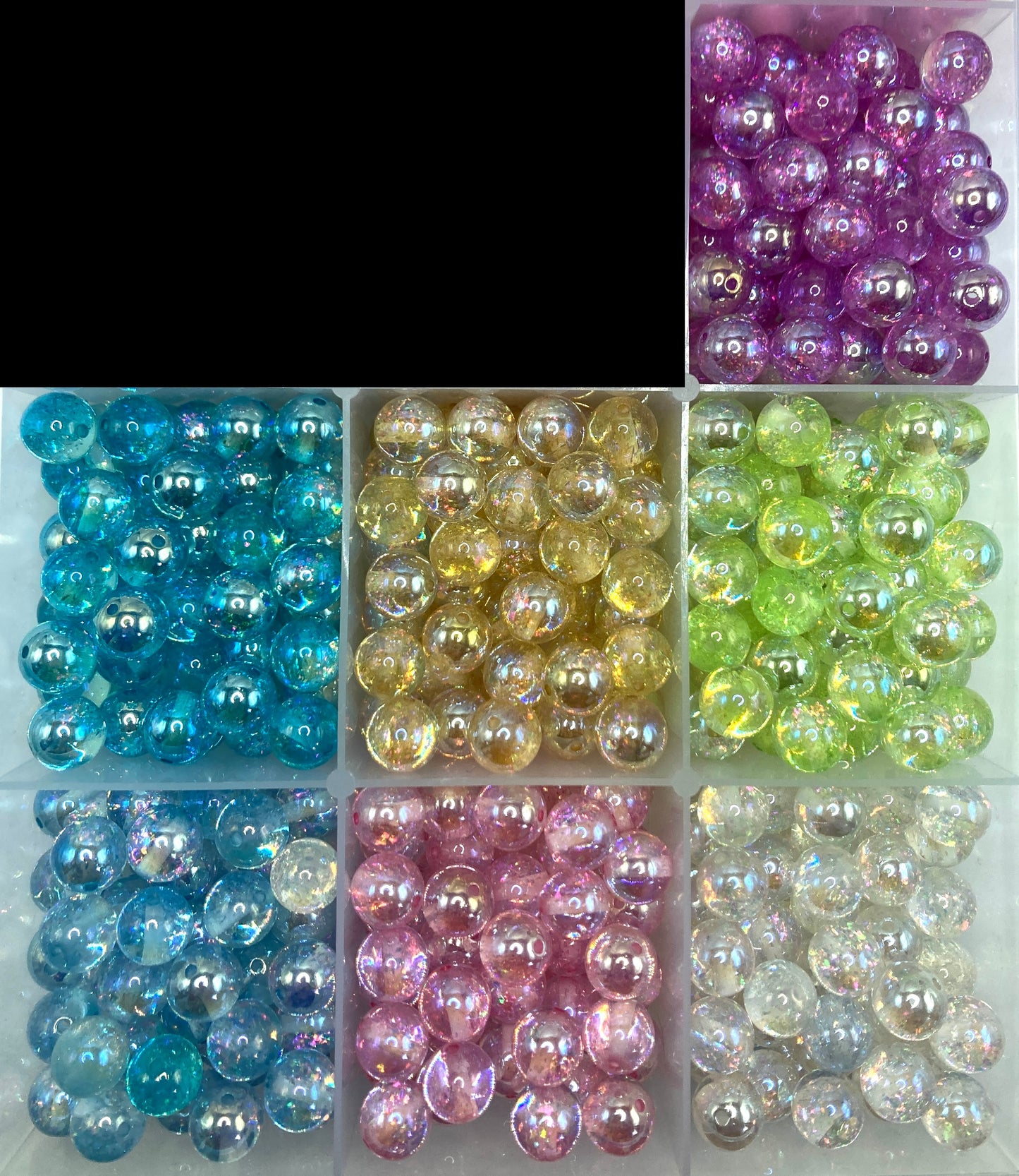 Acrylic UV beads Gold foil beads glitter Translucent acrylic DIY beading Random Mix