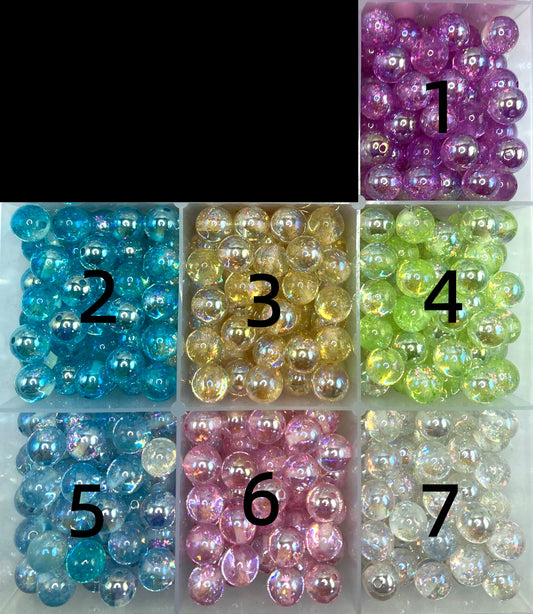 Acrylic UV beads Gold foil beads glitter Translucent acrylic DIY beading Random Mix
