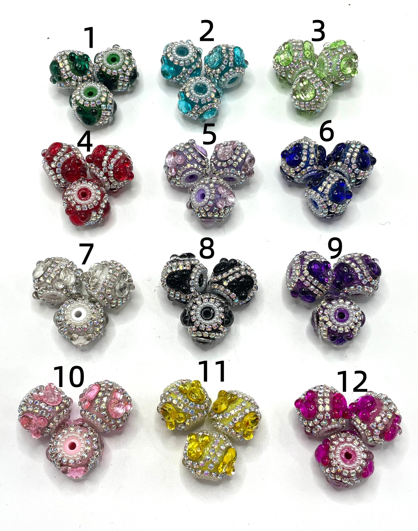 Fancy Beads Mickie Head Chain Pearl gasket Acrylic beads 19mm Random Mix