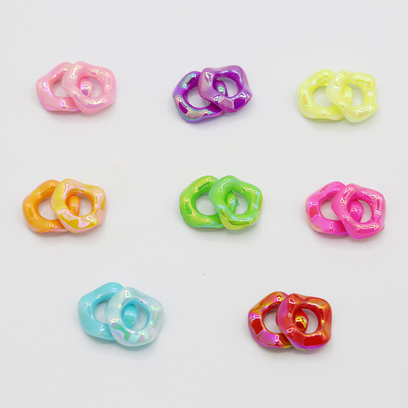 glossy solid color neon uv wavy spacer wave spacer plastic UV color neon uv color mix 15mm
