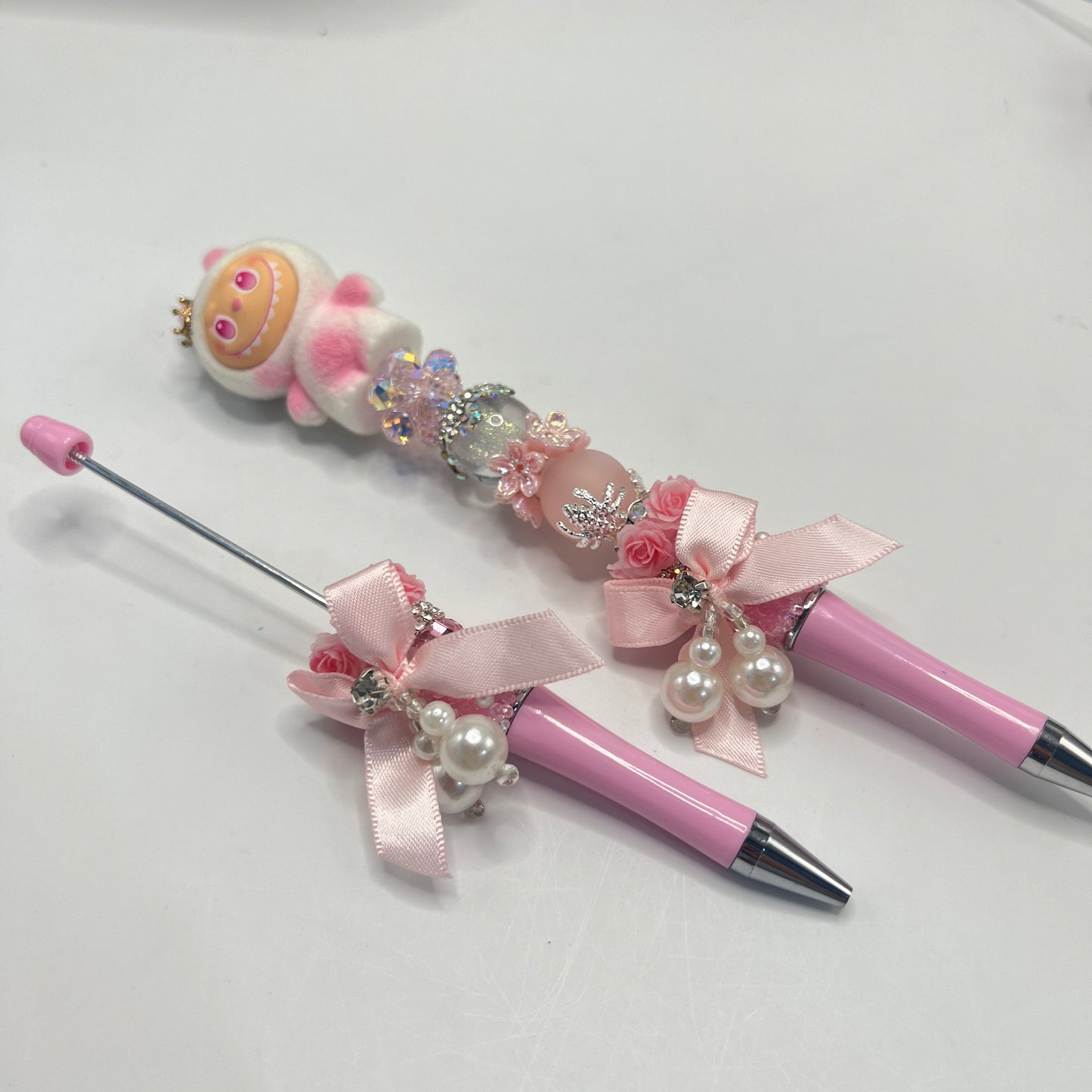 Beadable pen bow pen bow with pearl pen