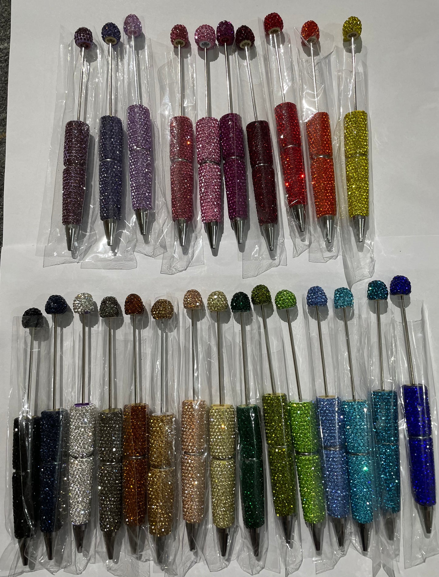 #1-#26 solid color clay rhineston pens diy pens Diy Rhinestone beadable pen Rhinestone pen Bling pen solid color Random MiX