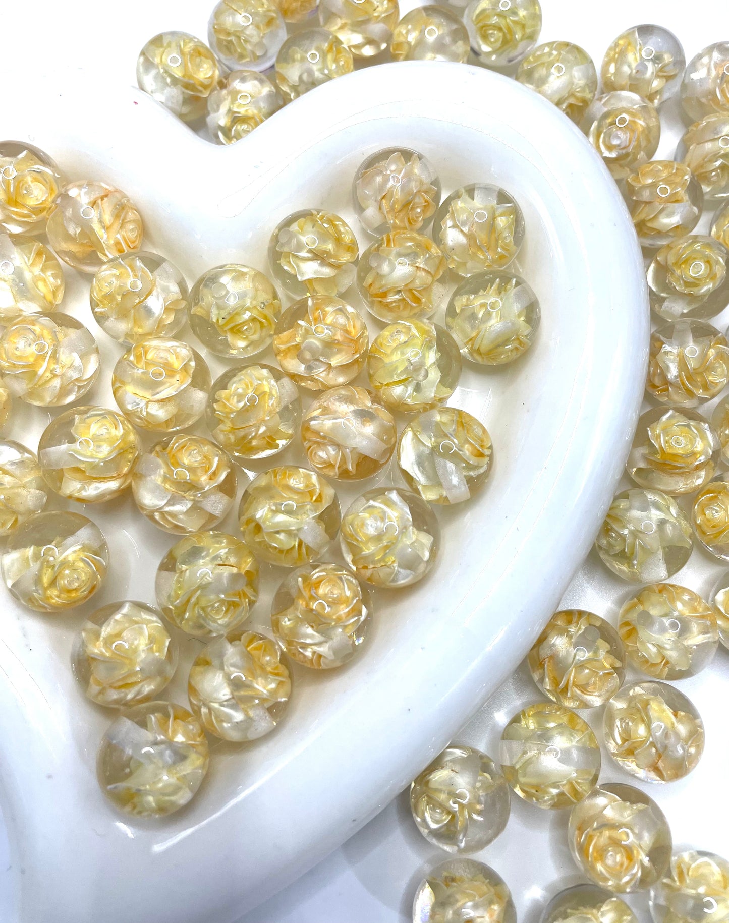 16mm acrylic resin beads with uv rose resin bead random mixed