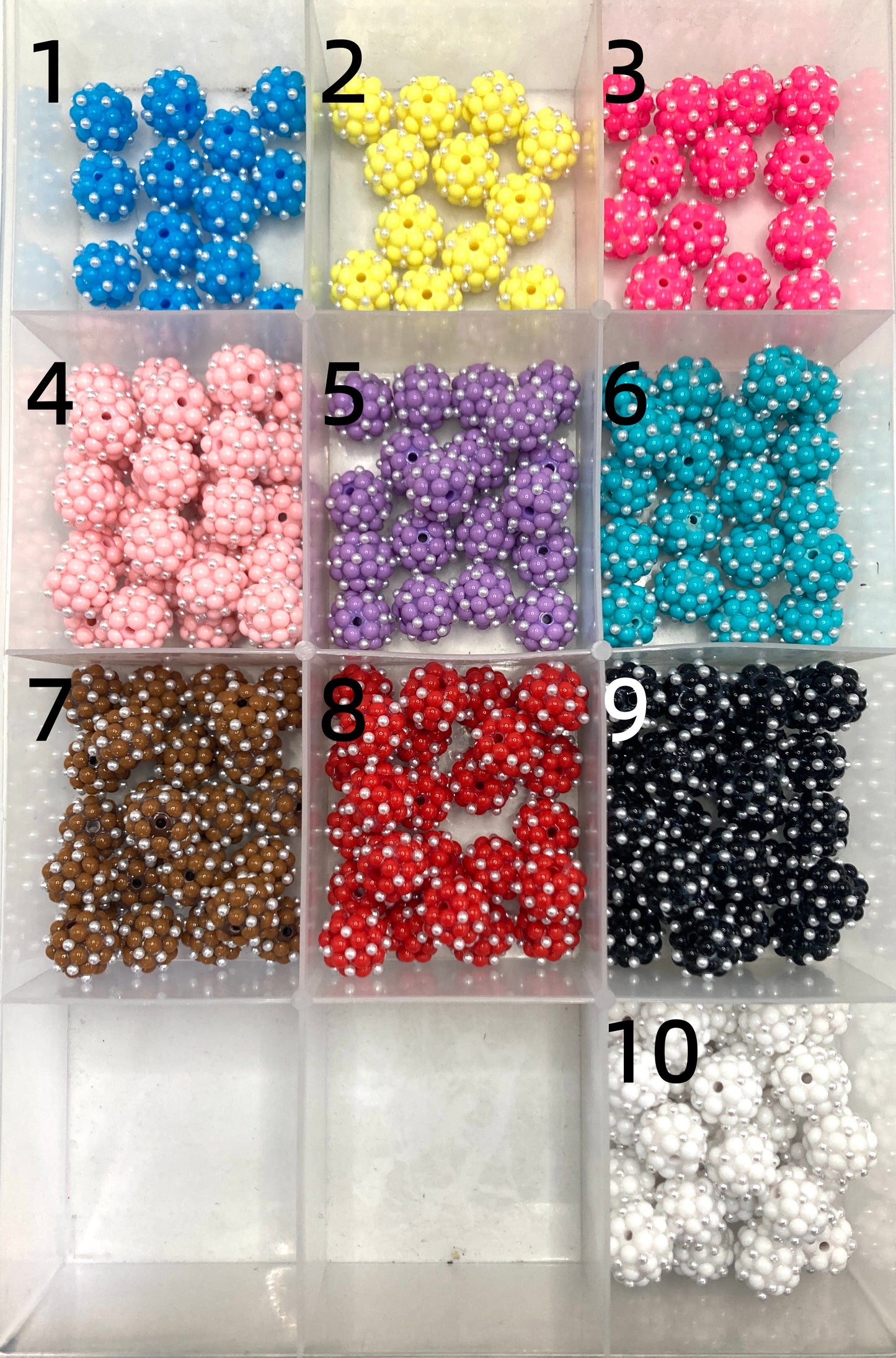 Acrylic beads Bubble pearls Bubble acrylic beads Random Mix