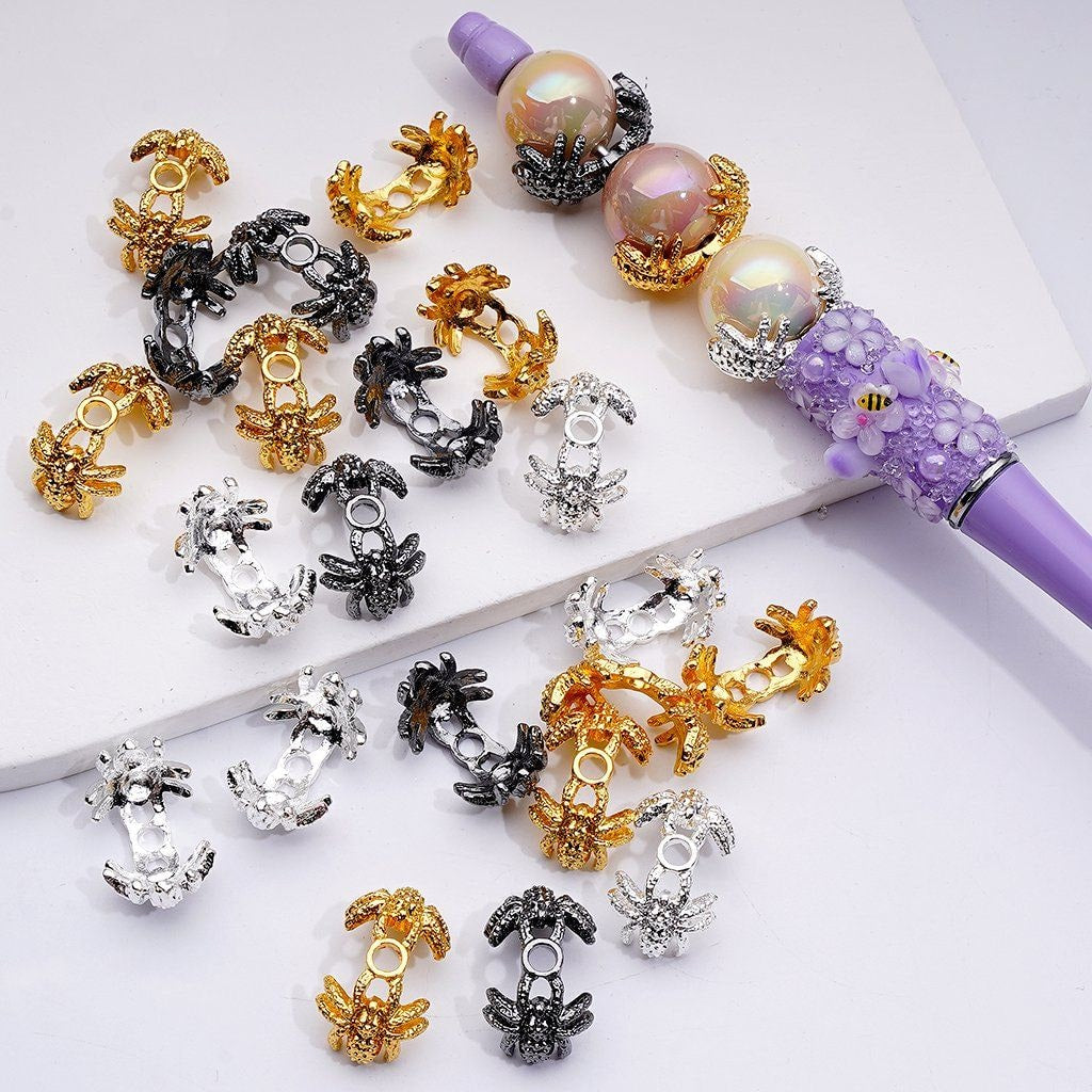 halloween bead metallic spacer spider spacer spider bead cap, random mix color
