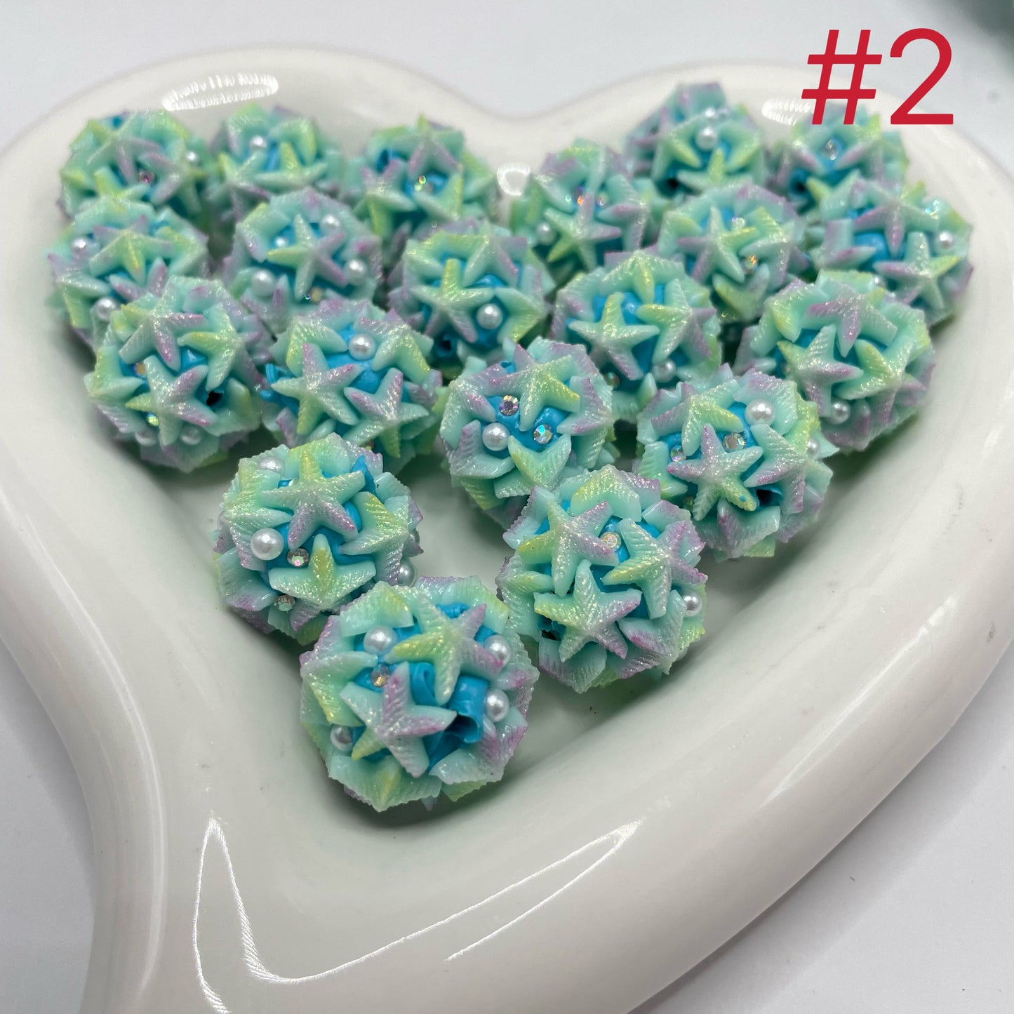 Sea star clay bead colorful sea star random mixed