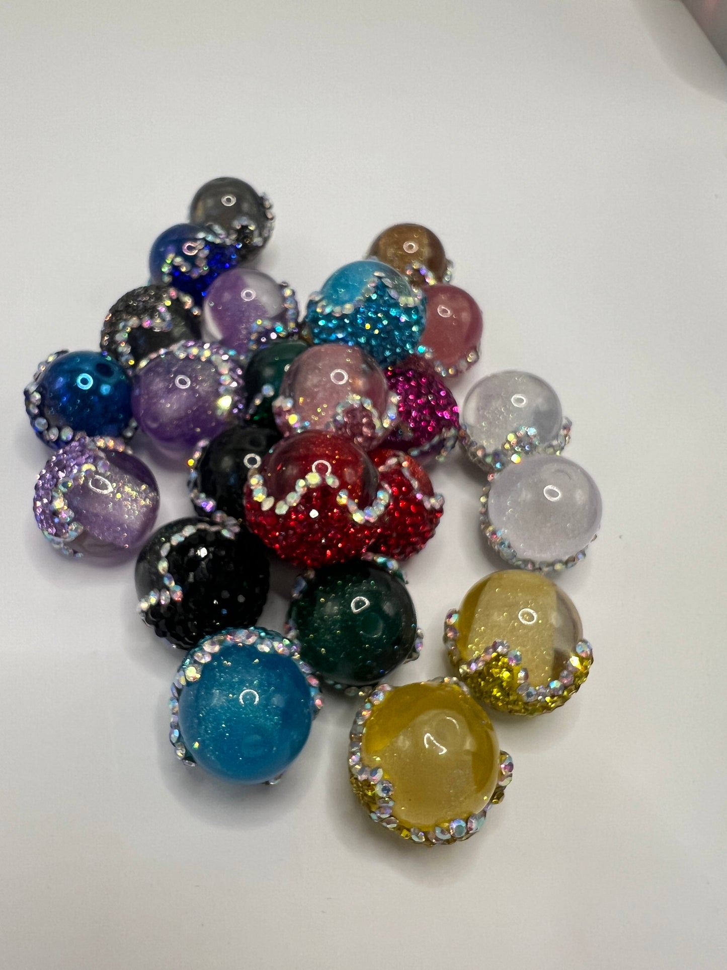 new arrivals fancy drip bead with glitter inside acorn bead glitter bead,radom mix color