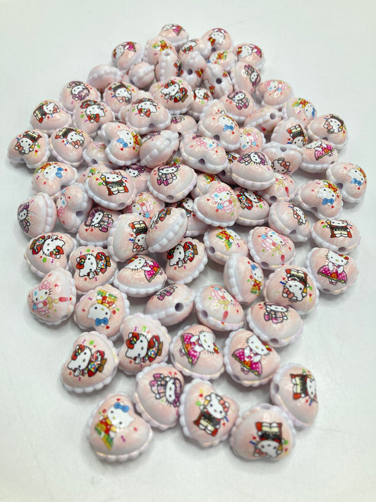 HK Love-shaped beads Heart beads Anime beads Pink beads