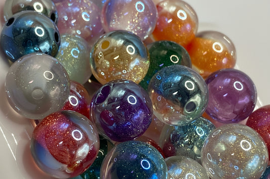Acrylic glitter bead Graduated beads 16mm Random Mix