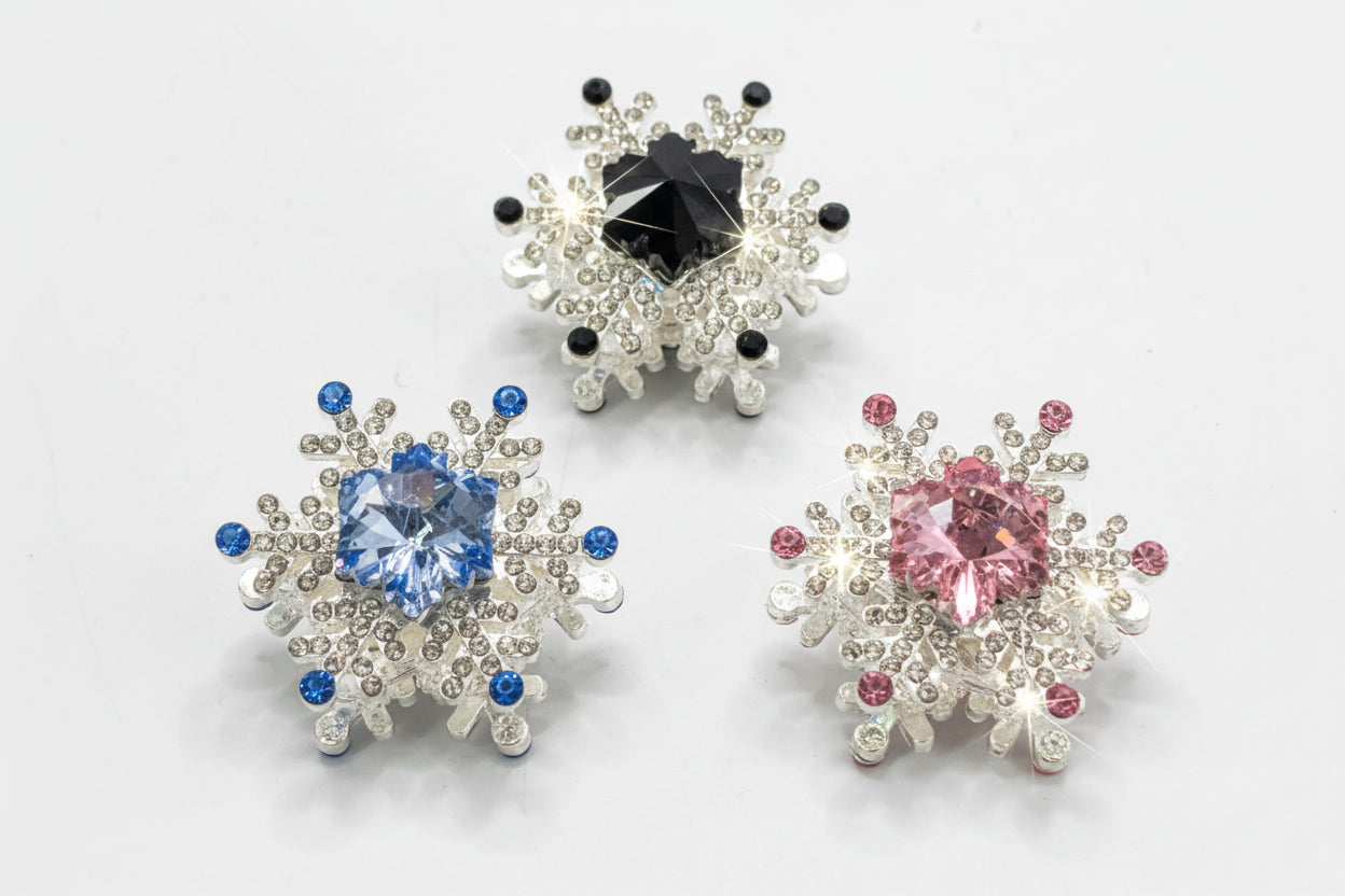 Snowflakes in beads Metal double-sided snowflake beaded necklace Metal beads Random Mix 31mm