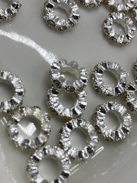 Metal flange gasket ring Metal spacer with rhinestones 10mm
