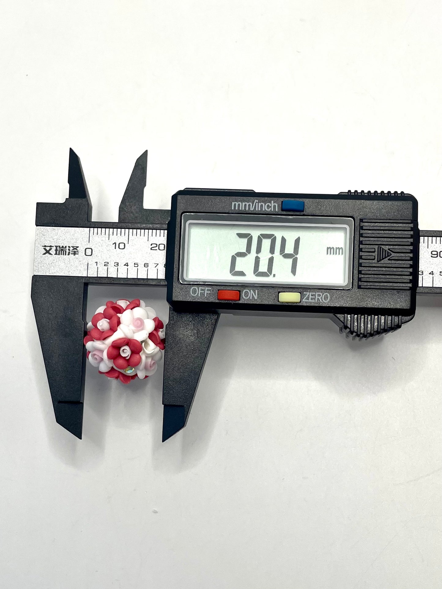 flower bead Fancy Beads Colorful flower and rhinestone clay beads,Random Mix,20mm Fancy-557