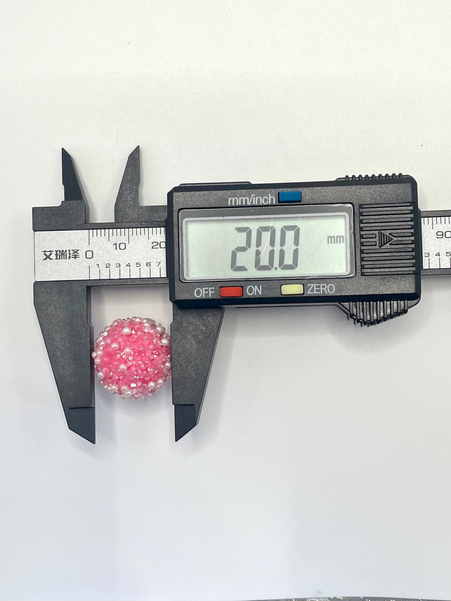 White Pearl with Acrylic Multicolor Sugar Beads,Random Mix,20mm