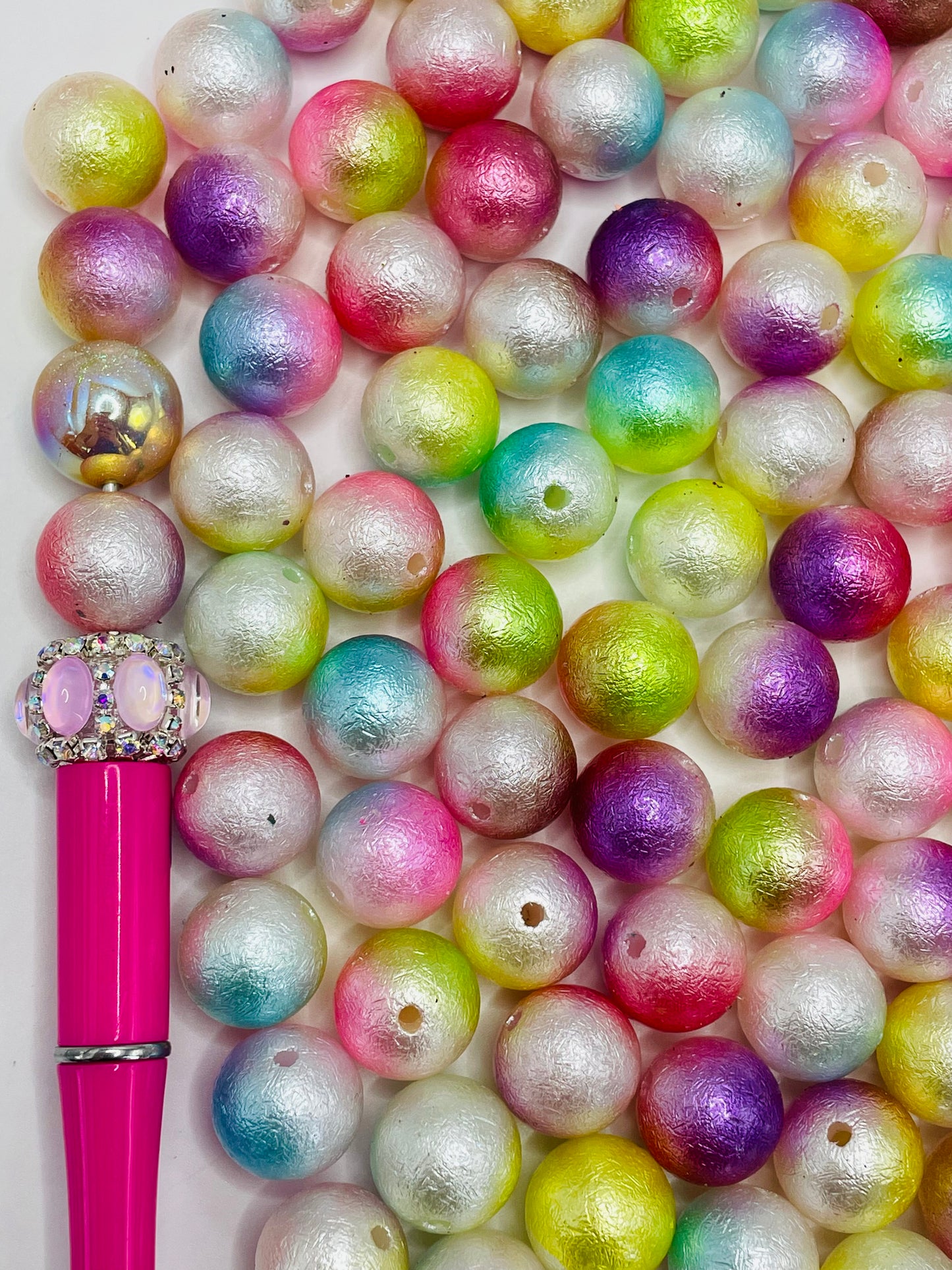 Acrylic bead Gradient crack colored beads Acrylic gradient beads 16mm