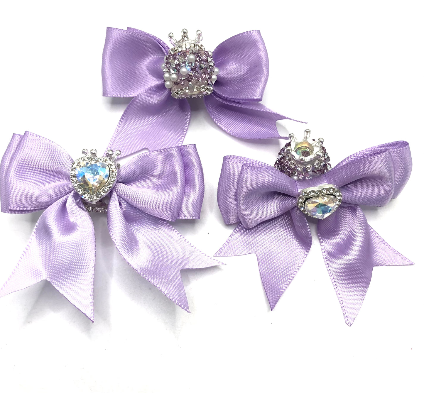 textile fabrica bow with crown bead fancy bead craft with crown ornament with bow satin ribbon knot,ornament with pearl and sugar stone, delicate handcraft ,randon mix color