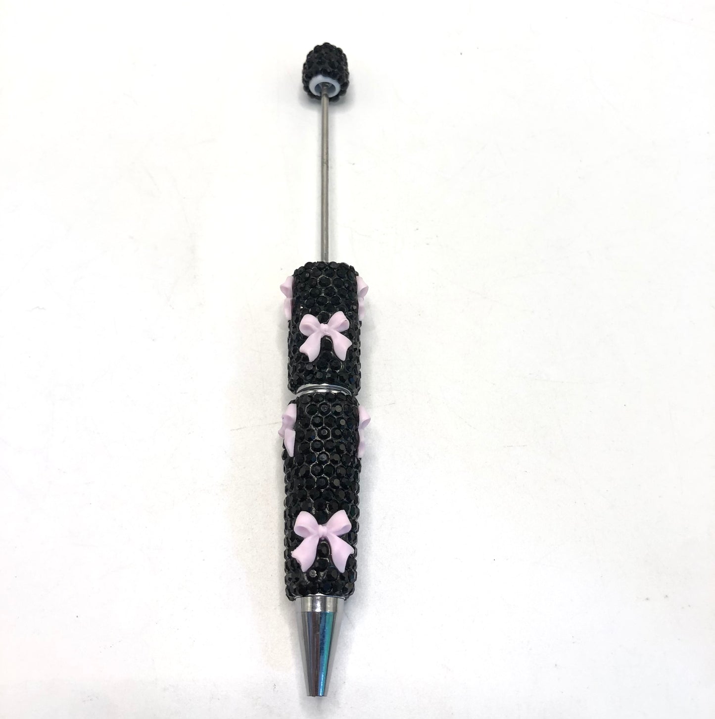colorful clay rhinestone pen Diy Clay Rhinestone with bow shape rhinestone beaded beadable pen Rhinestone pen Bling pen, Random MiX