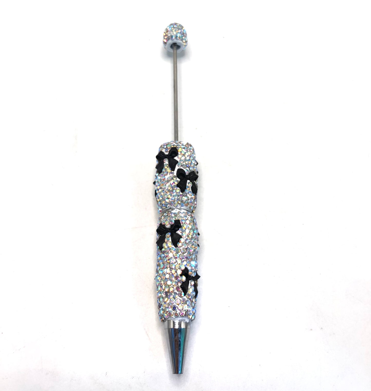 colorful clay rhinestone pen Diy Clay Rhinestone with bow shape rhinestone beaded beadable pen Rhinestone pen Bling pen, Random MiX