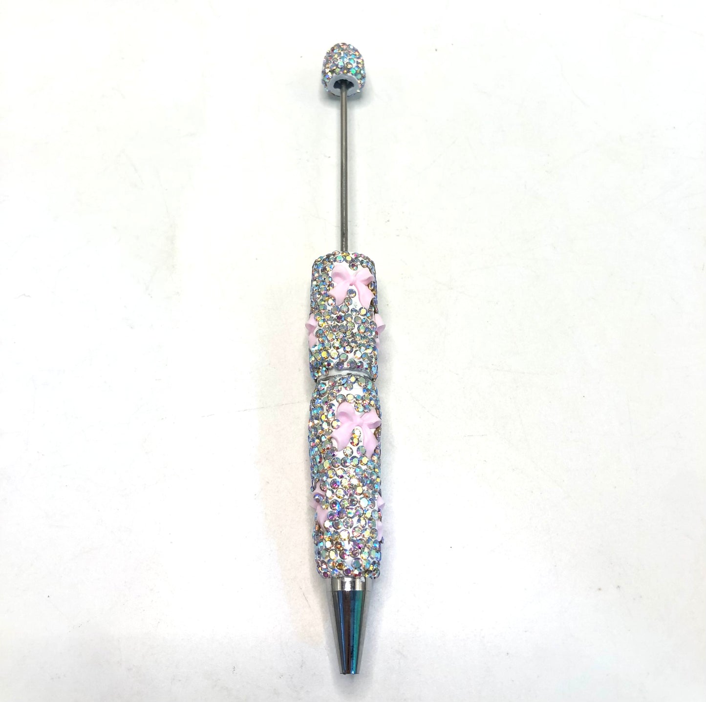 colorful clay rhinestone pen Diy Clay Rhinestone with bow shape rhinestone beaded beadable pen Rhinestone pen Bling pen, Random MiX
