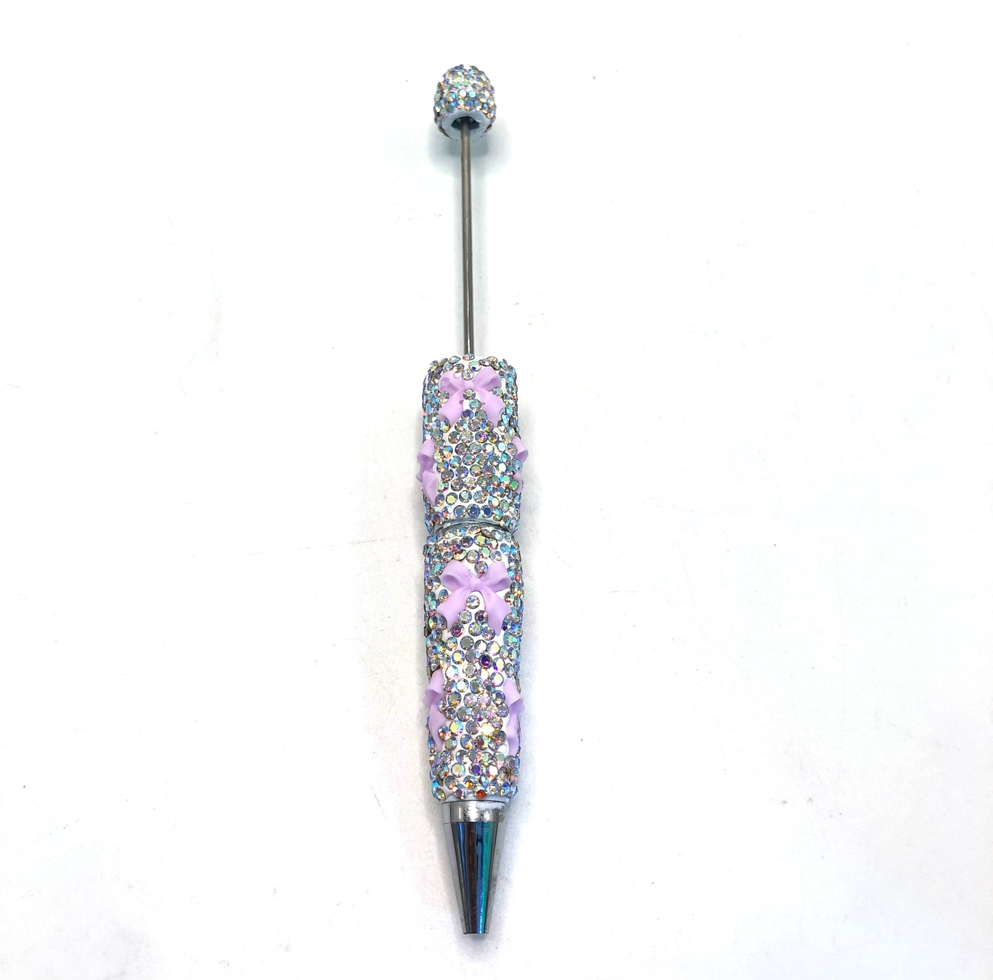 colorful clay rhinestone pen Diy Clay Rhinestone with bow shape rhinestone beaded beadable pen Rhinestone pen Bling pen, Random MiX