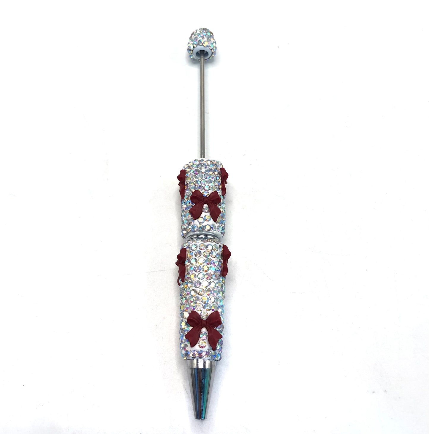 colorful clay rhinestone pen Diy Clay Rhinestone with bow shape rhinestone beaded beadable pen Rhinestone pen Bling pen, Random MiX