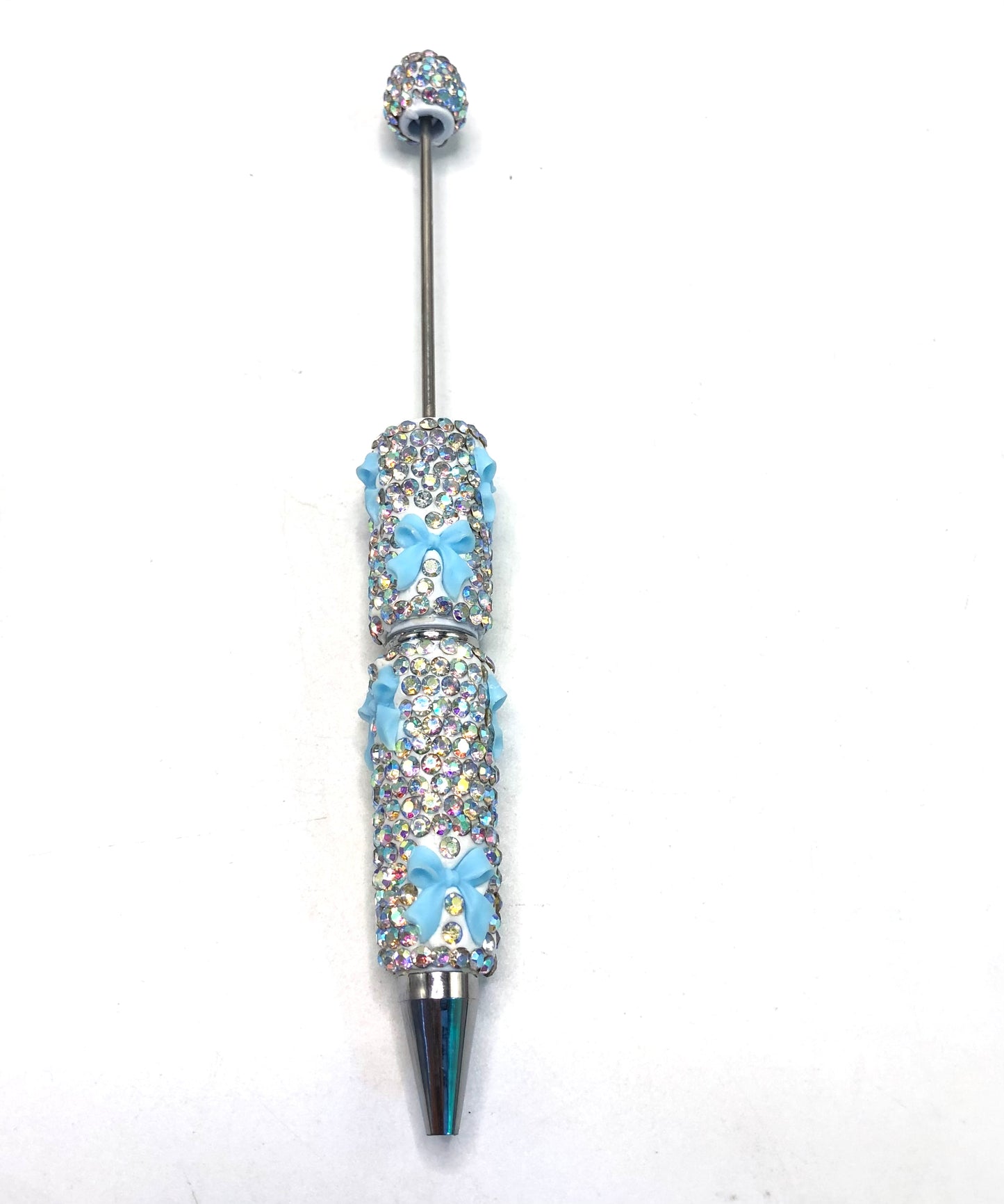 colorful clay rhinestone pen Diy Clay Rhinestone with bow shape rhinestone beaded beadable pen Rhinestone pen Bling pen, Random MiX