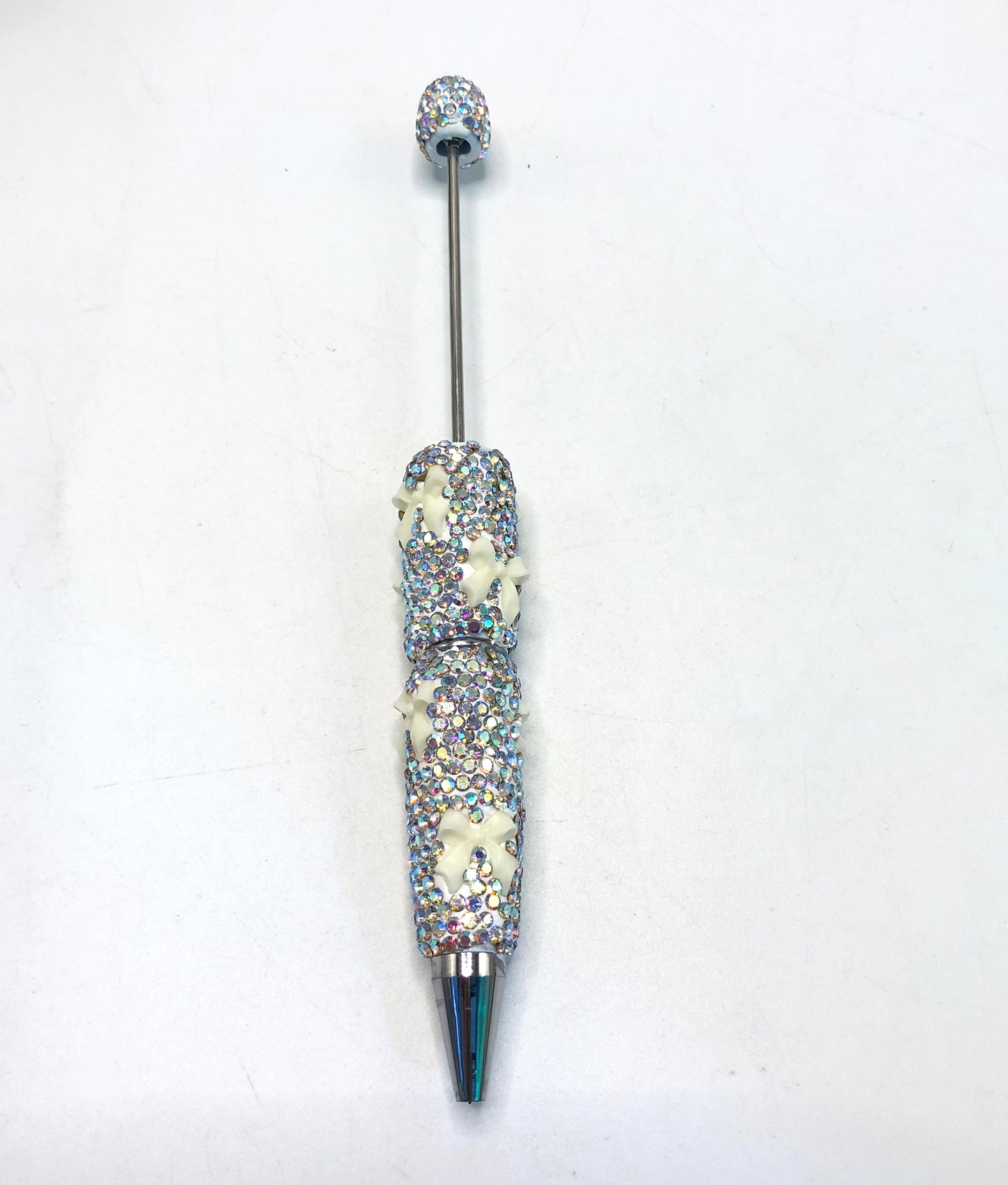 colorful clay rhinestone pen Diy Clay Rhinestone with bow shape rhinestone beaded beadable pen Rhinestone pen Bling pen, Random MiX