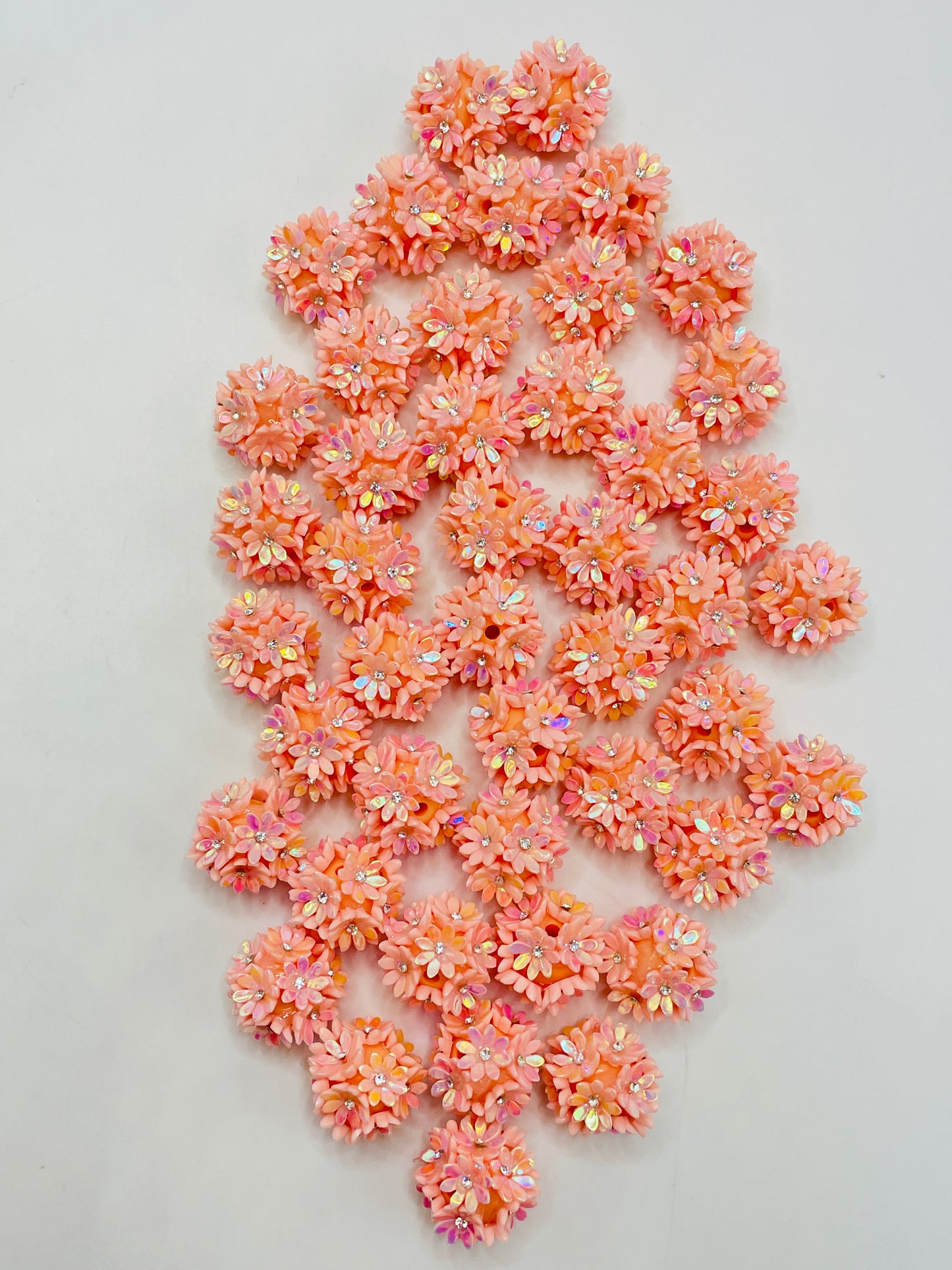 fancy Bead Colorful Daisy with AB Color Rhinestone UV Beads acrylic base bead,Random Mix,20mm Fancy-551