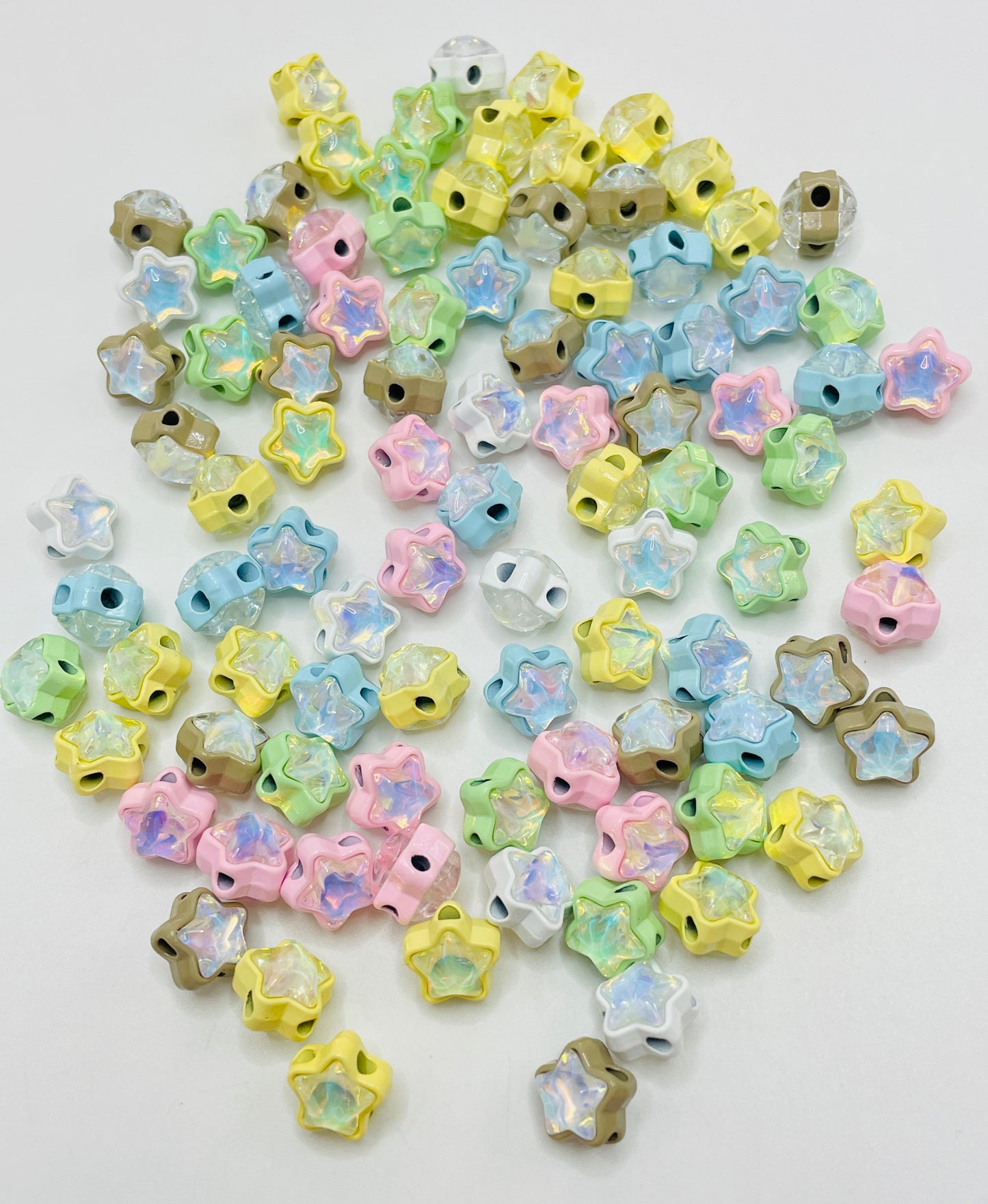 Metal bead multicolored moca rhinestone heart bead four holes multi-style random mix