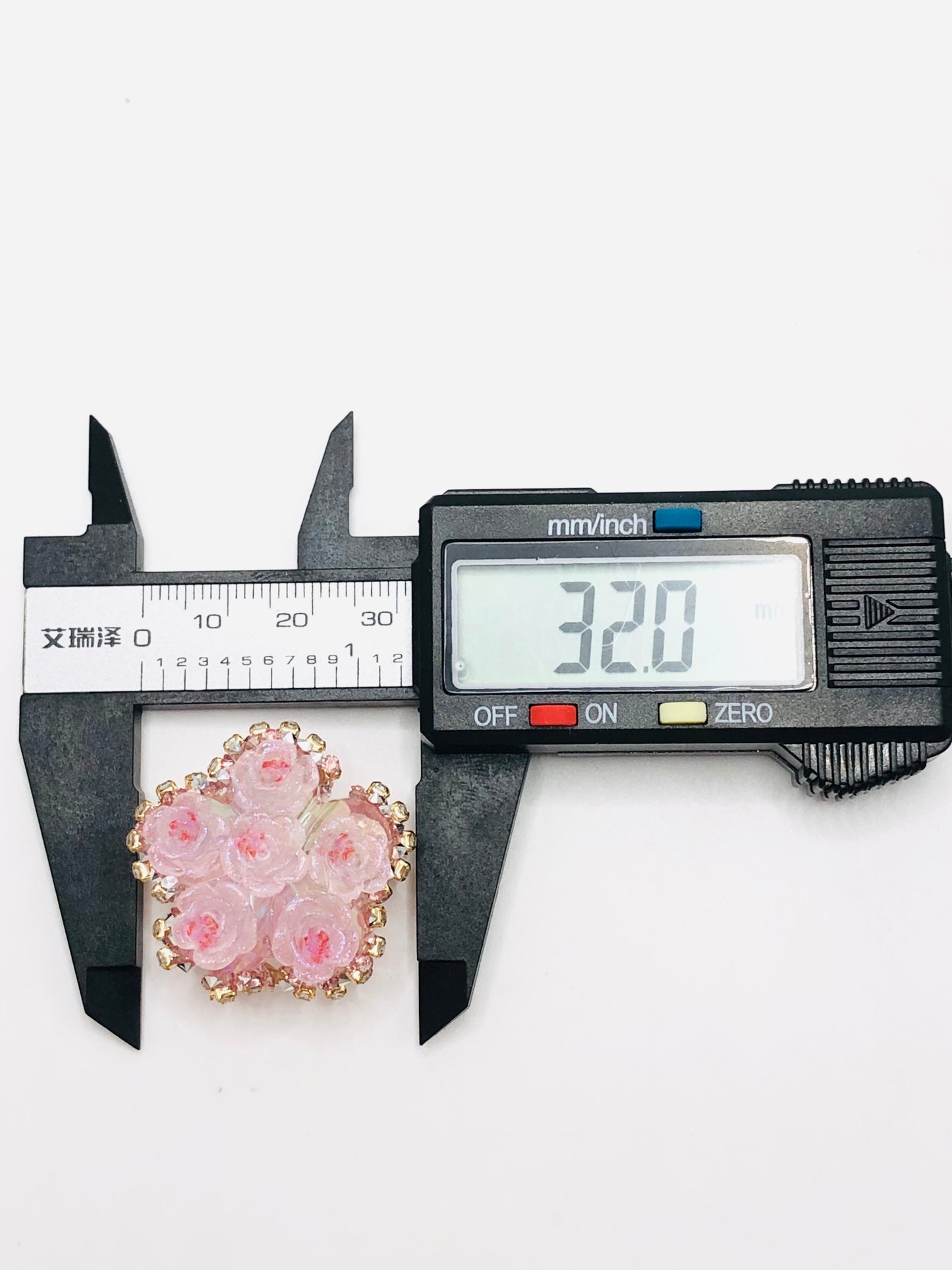 Acrylic flower beads Five-pointed star with chain thin loose rose beads Random Mix 32mm