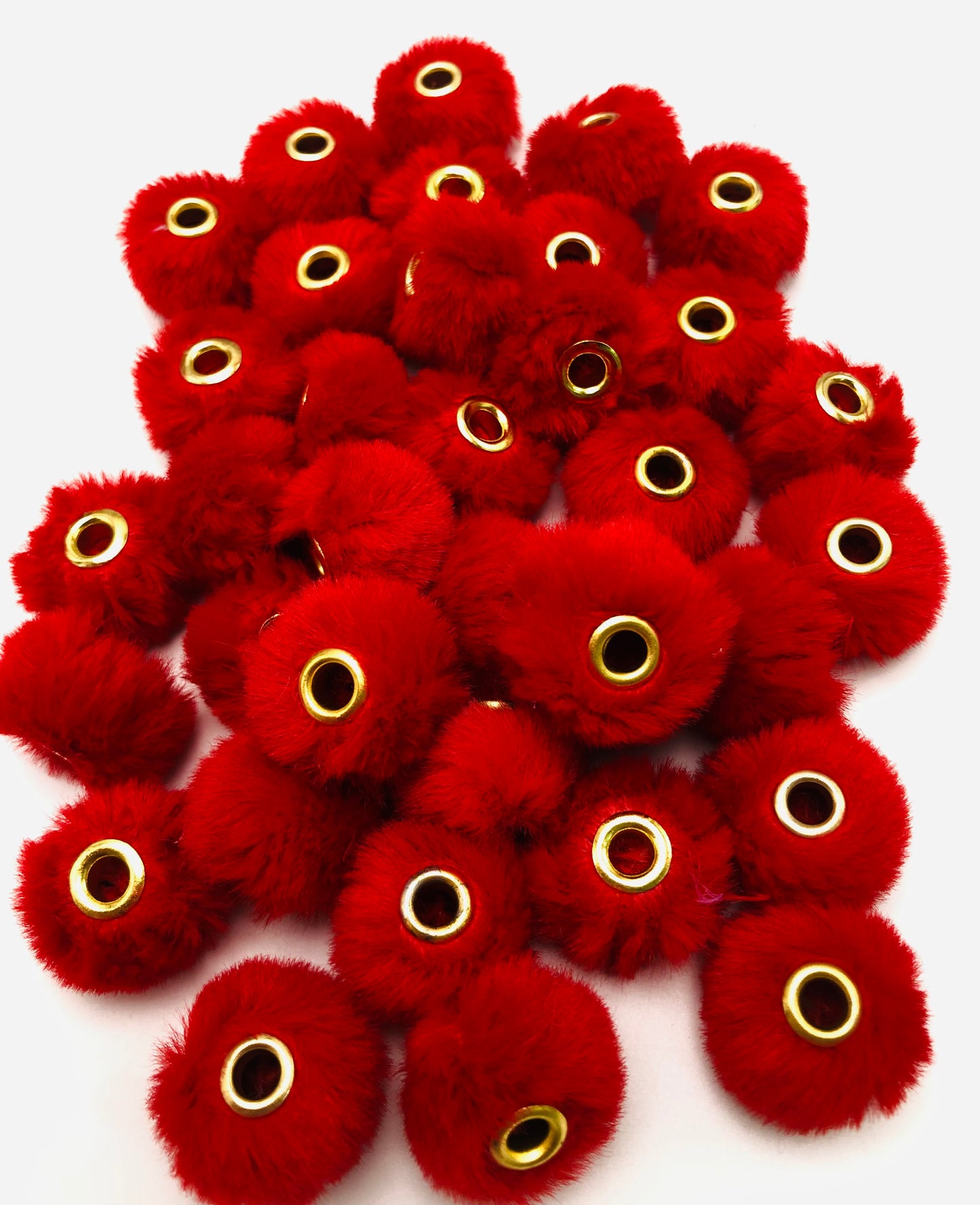 Fuzzy Spacer Pom Pom Flutty Hard With Downy Beads and Random Mix,16mm Optional Color