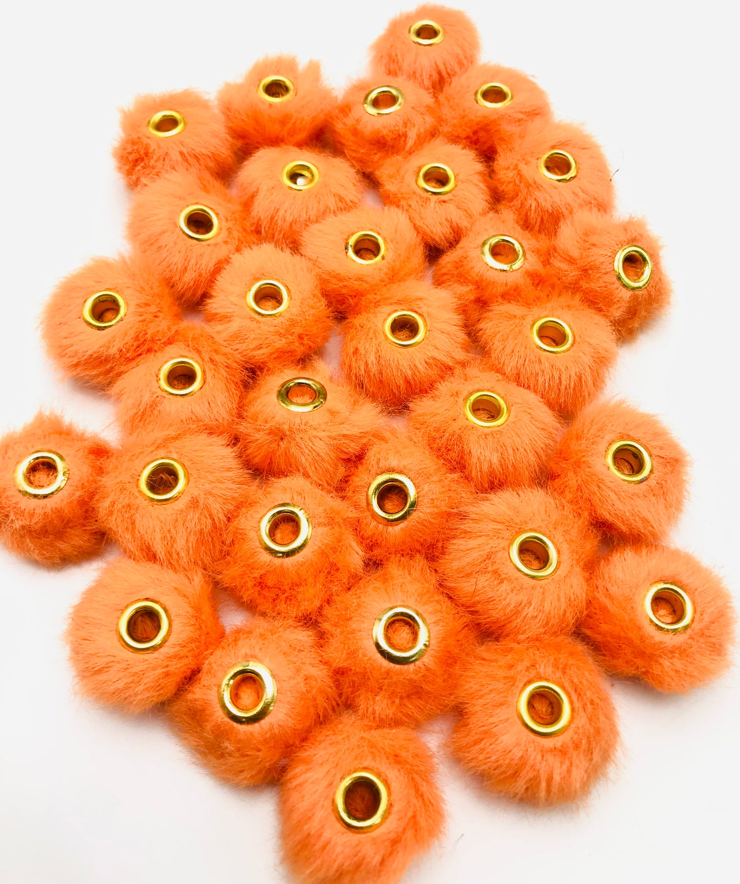 Fuzzy Spacer Pom Pom Flutty Hard With Downy Beads and Random Mix,16mm Optional Color