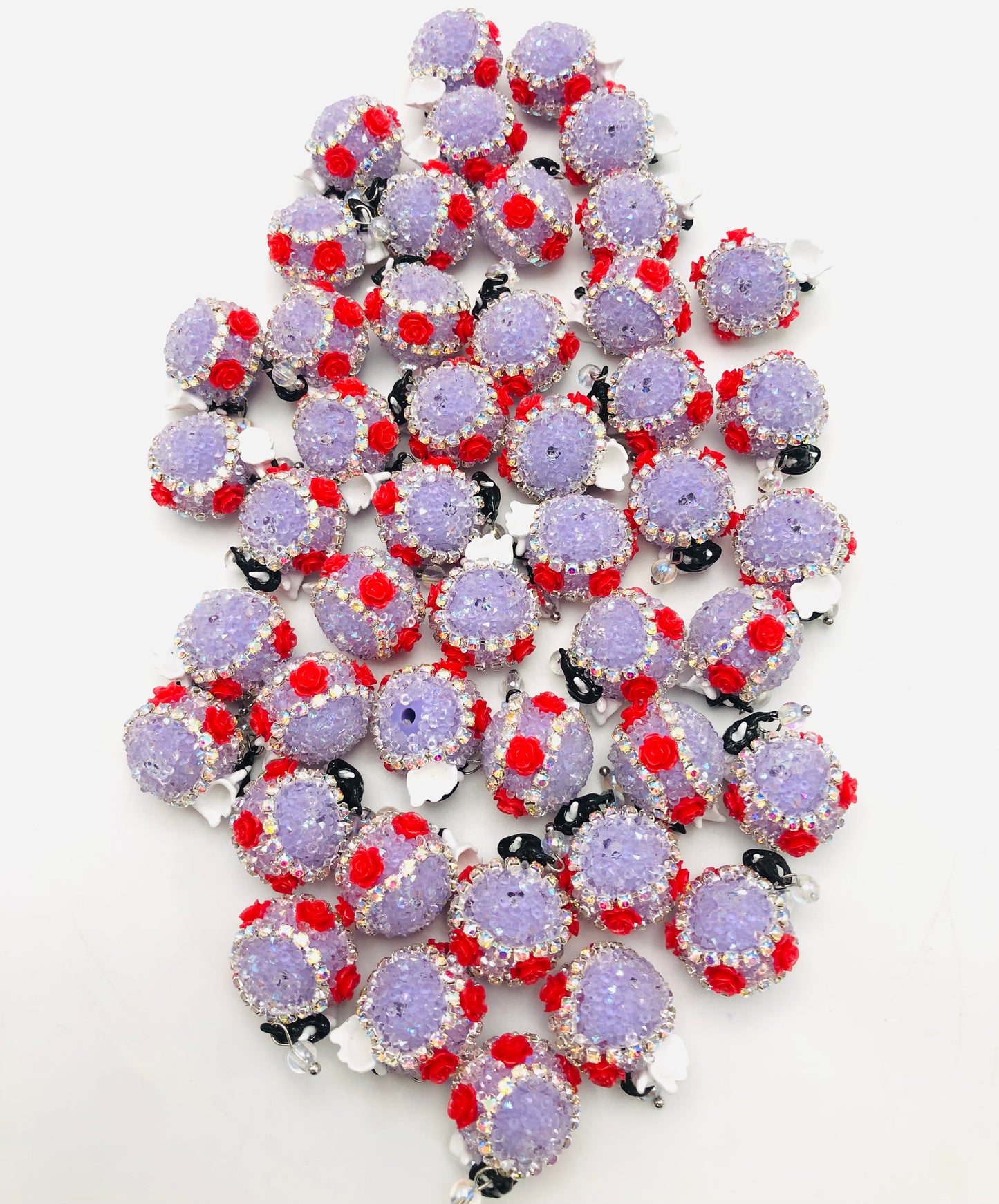 Fancy Granulated pellet Roses and sugar and kids Acrylic bead Halloween Random Mix 17mm