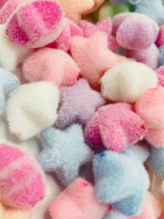 Acrylic star-shaped beads Furry star-shaped beads Fuzzy beads 19mm Random Mix