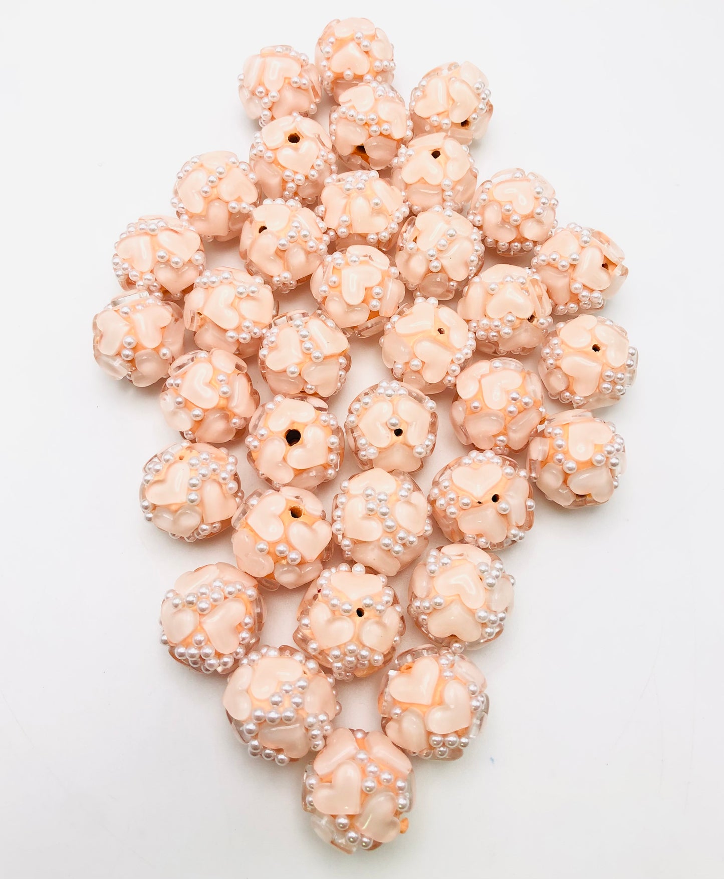 Clay bead Heart diamond pearl Colorful clay beads Random Mix 20mm Fancy-295