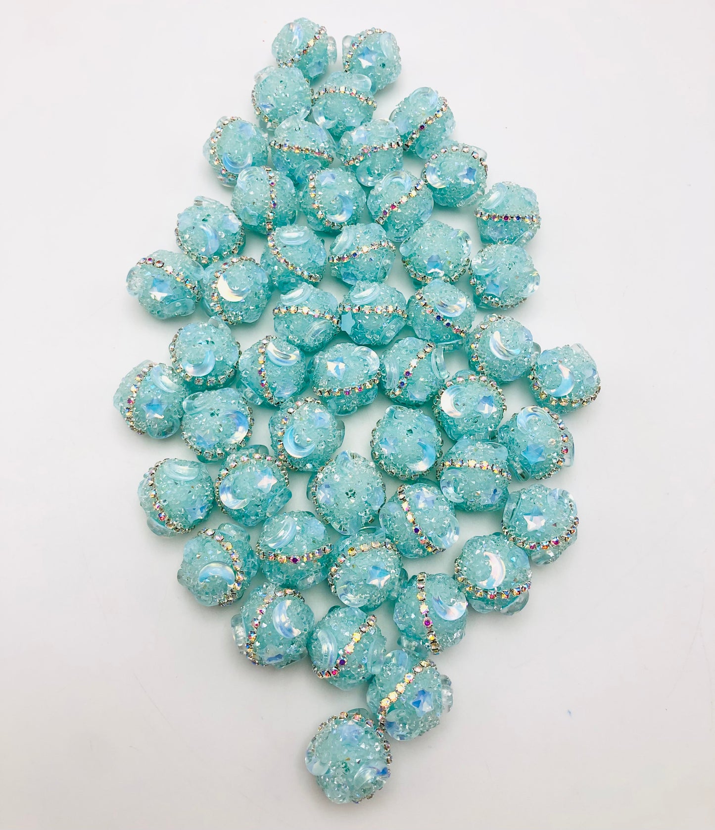 Sugar beads Moon and stars Chain Acrylic bead Random Mix 17mm Fancy-319