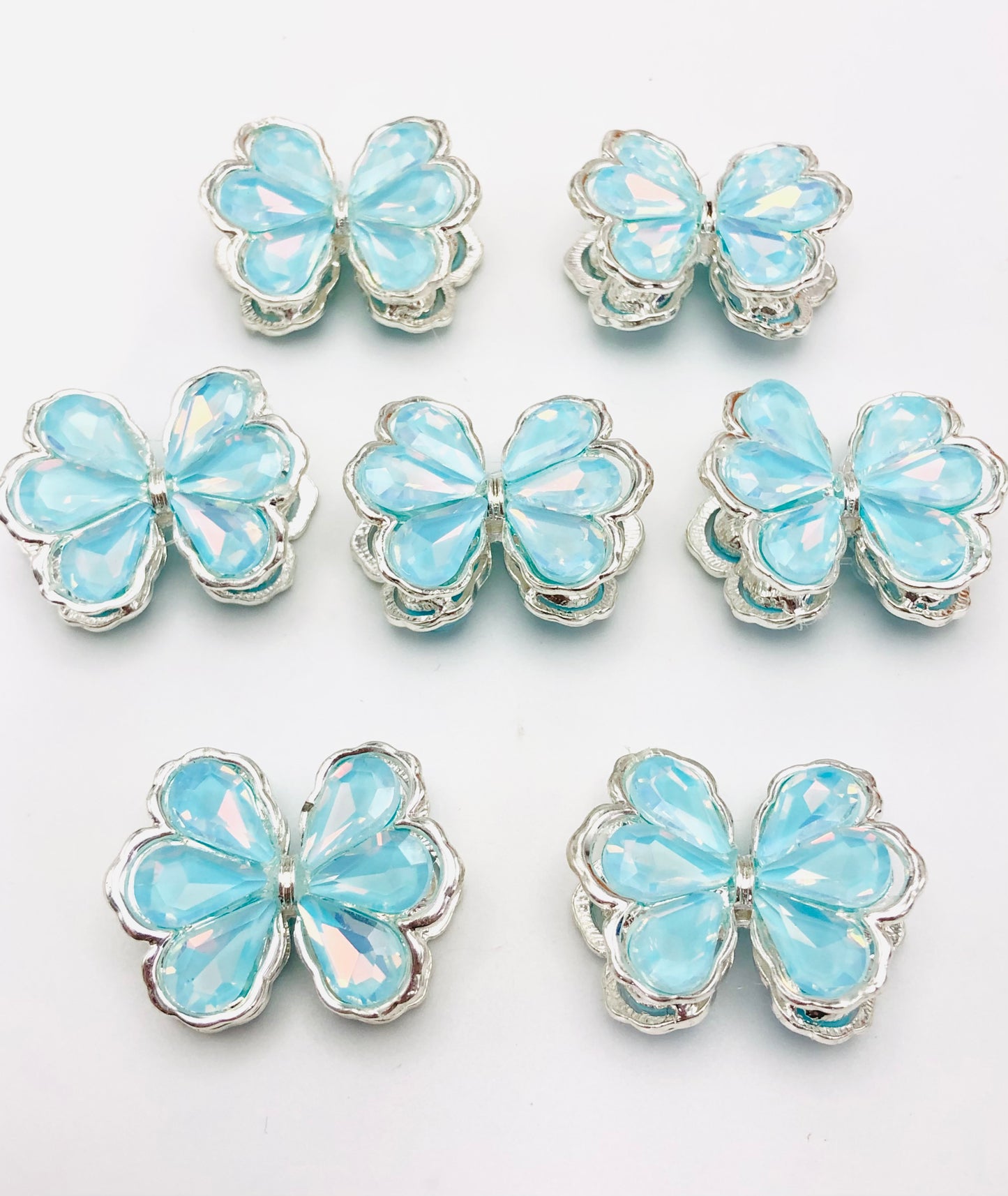 fancy Alloy bead Metal butterfly With multicolor crystal Bow of metal 34mm Random Mix