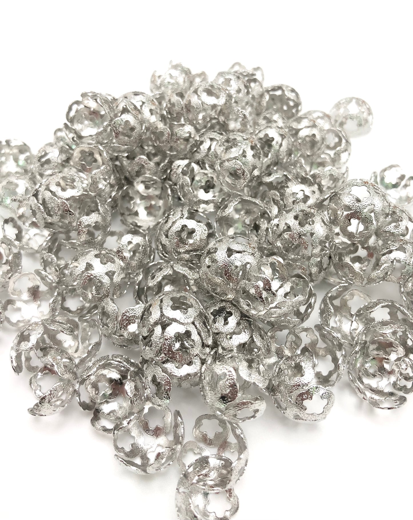Bead cap scrub Five-pointed star Shape Metal With Gold,Silver And Metal Color Heart Bead Spacer ,16mm Random Mix