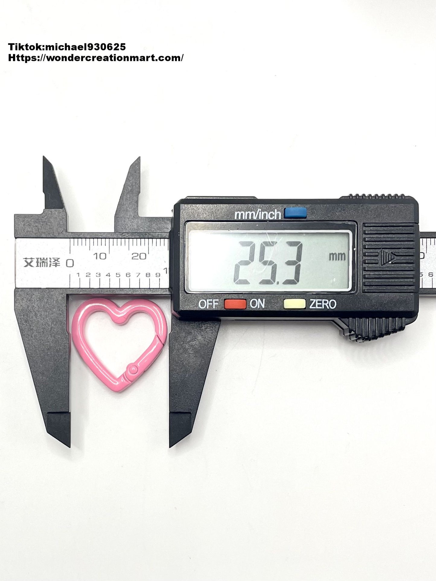 Metal Glossy Multicolor keychain Link Heart Shape,25mm