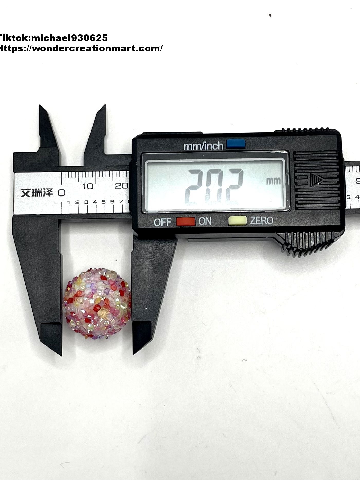 Multicolor Rhinestones Sugar Solid Colored Sugar Beads,Random Mix,20mm
