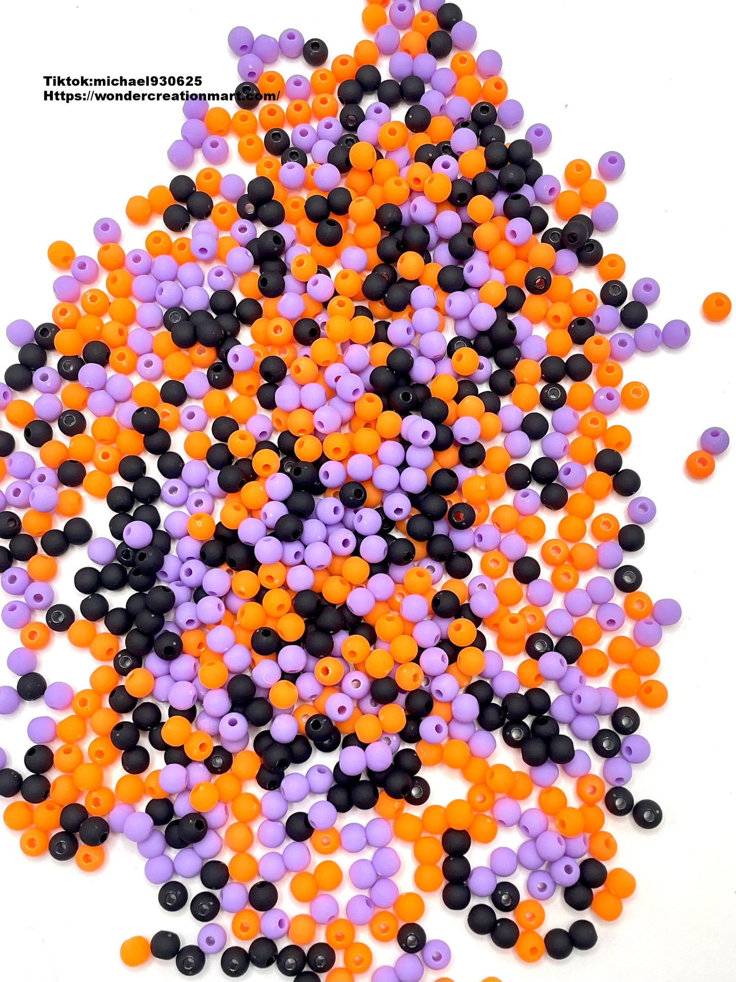 Solid Color Small Acrylic Spacers Beads,Random Mix,6mm
