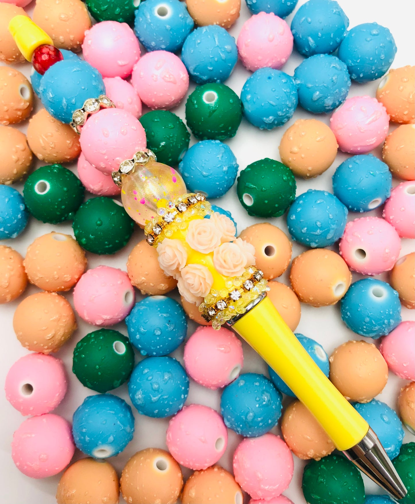 Acrylic bead Water drop bead multicolored Waterproof bead surface Frosted acrylic beads 16mm Random Mix