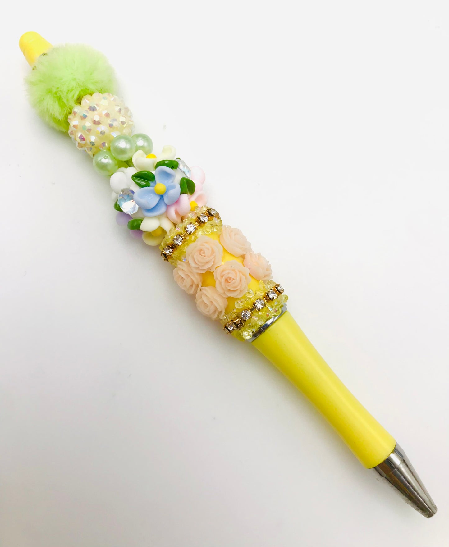 Fancy Flower bead Flower and leaf made of clay beads Random Mix