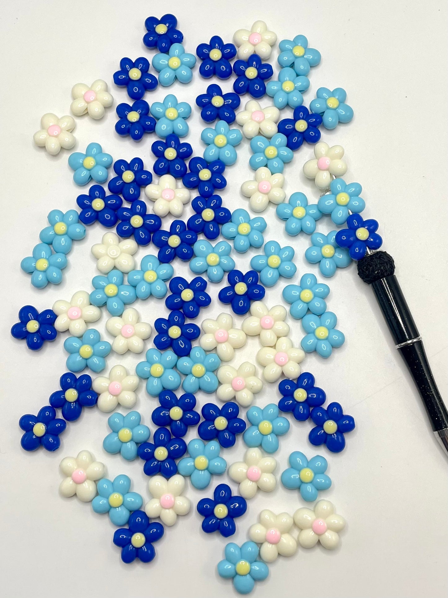 Bright Acrylic Colorful Flower Beads