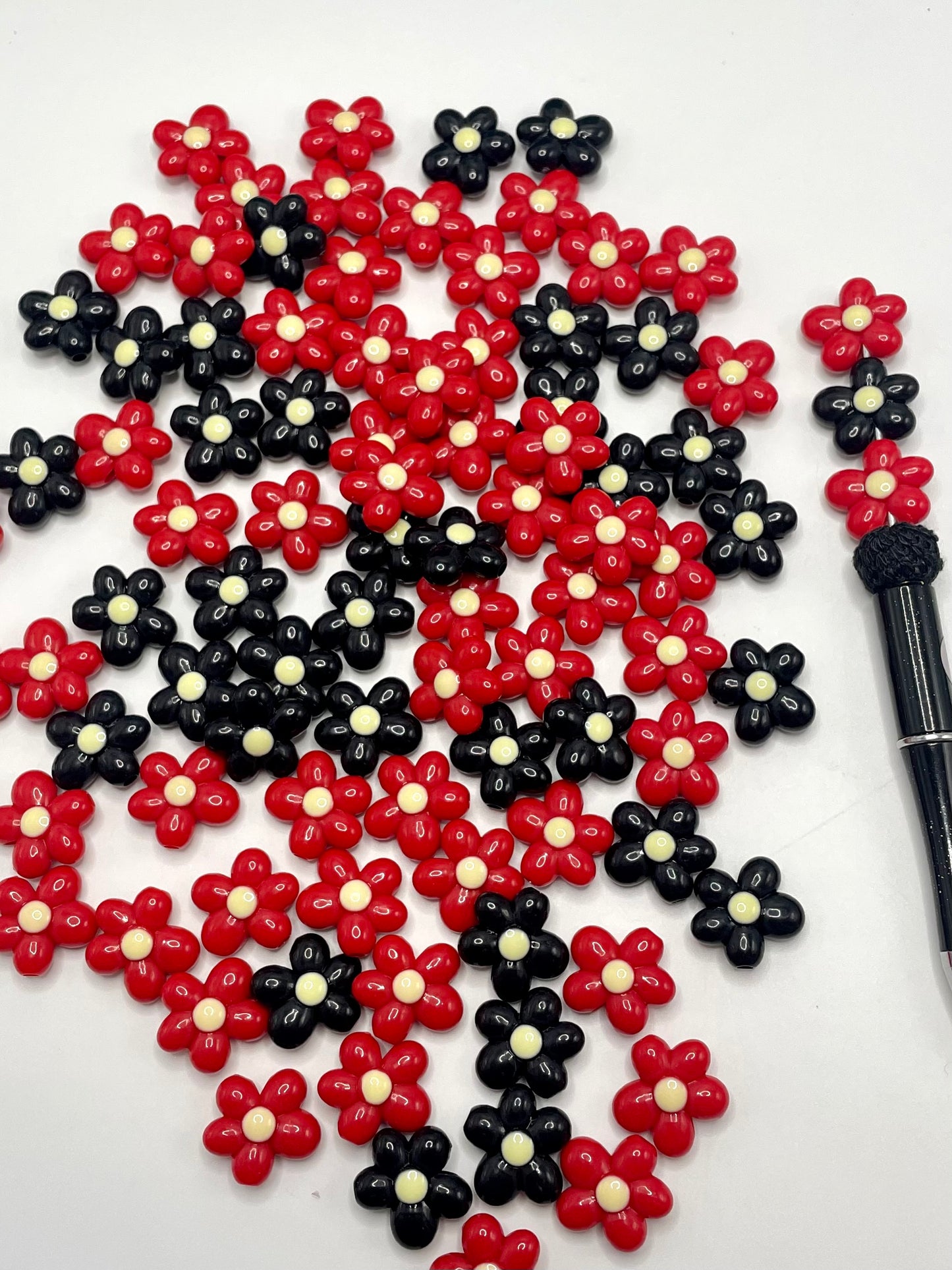 Bright Acrylic Colorful Flower Beads