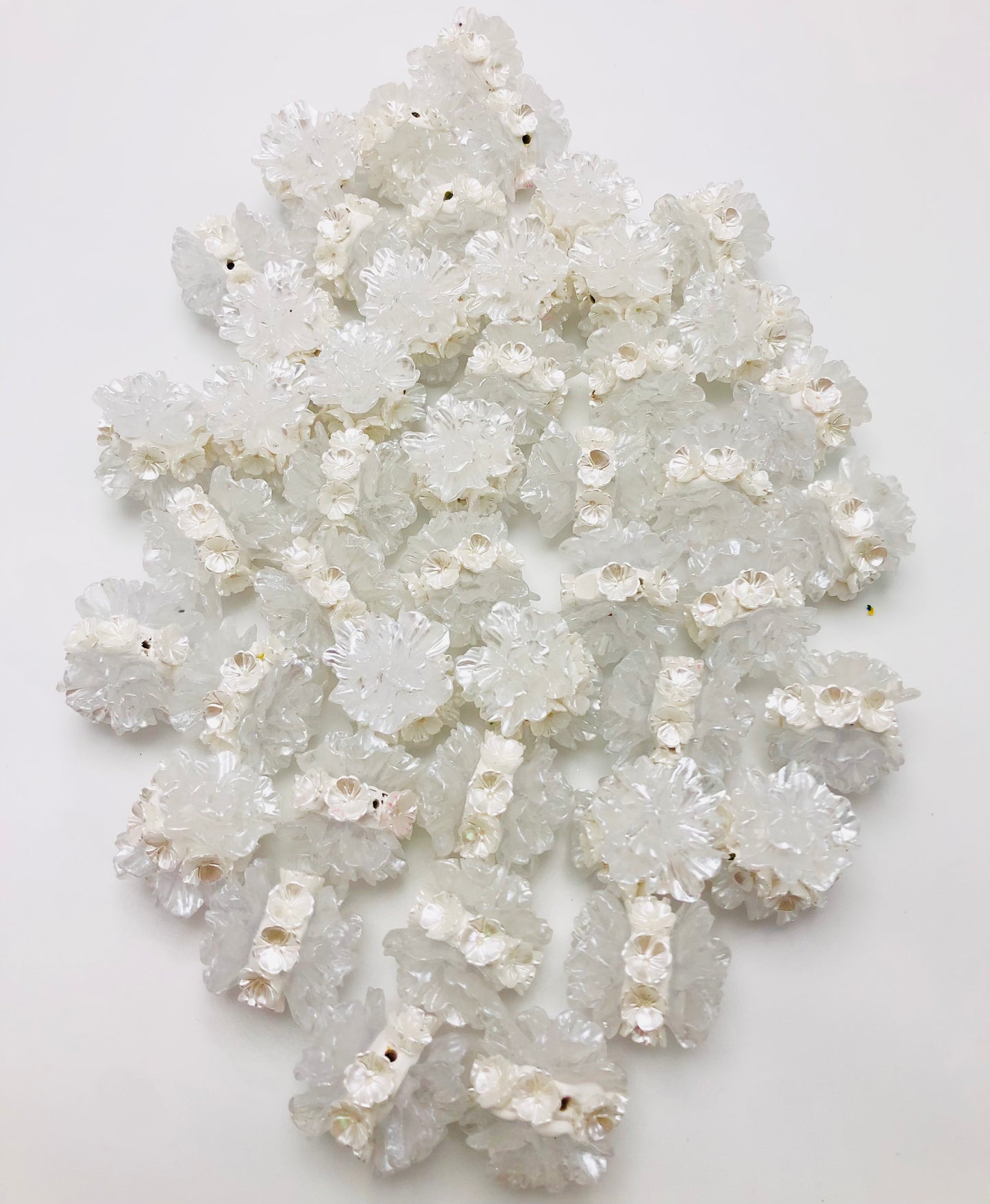 clay multicolored Large rose with small flower clay beads Random Mix 26mm