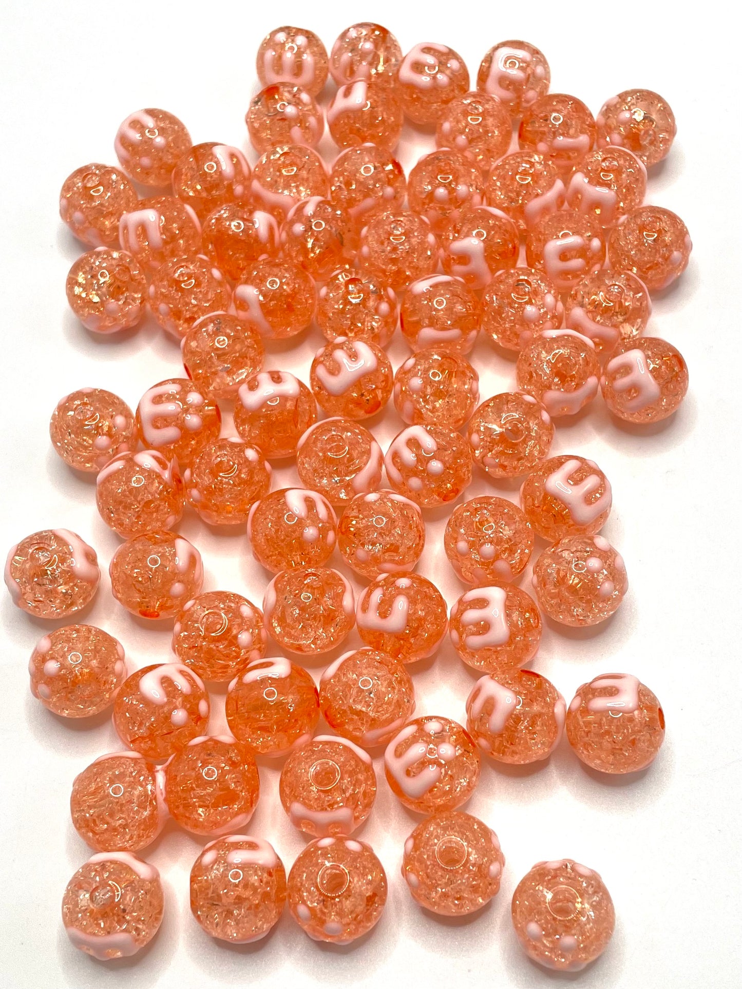 Clear Crackle Hand-painted Colorful Acrylic Round Beads,16mm