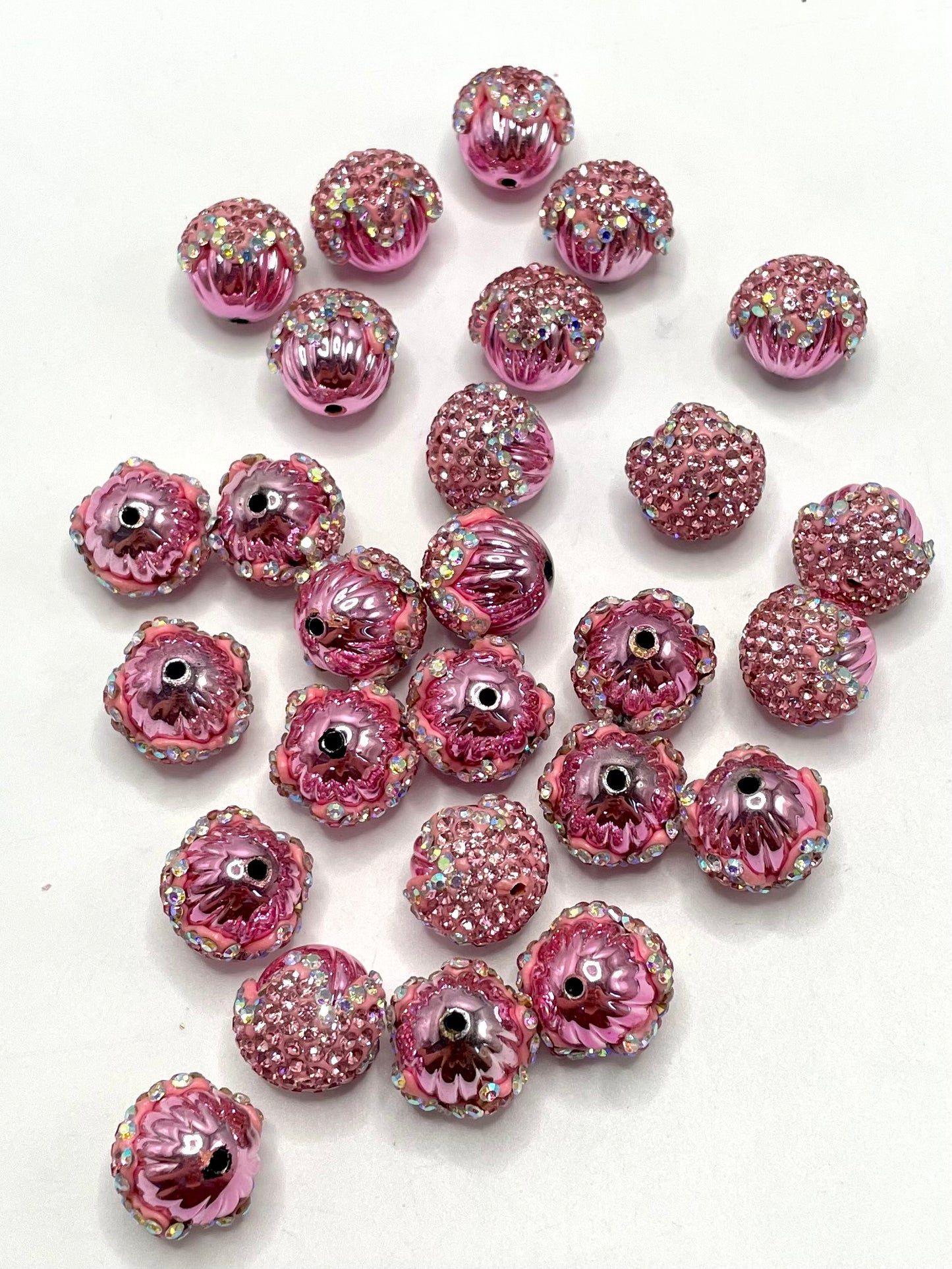 Drip Pumpkin beads Pumpkin Bead AB Rhinestone Shiny Solid Drip Fancy With Acrylic Acorn Beads,Random Mix,19mm