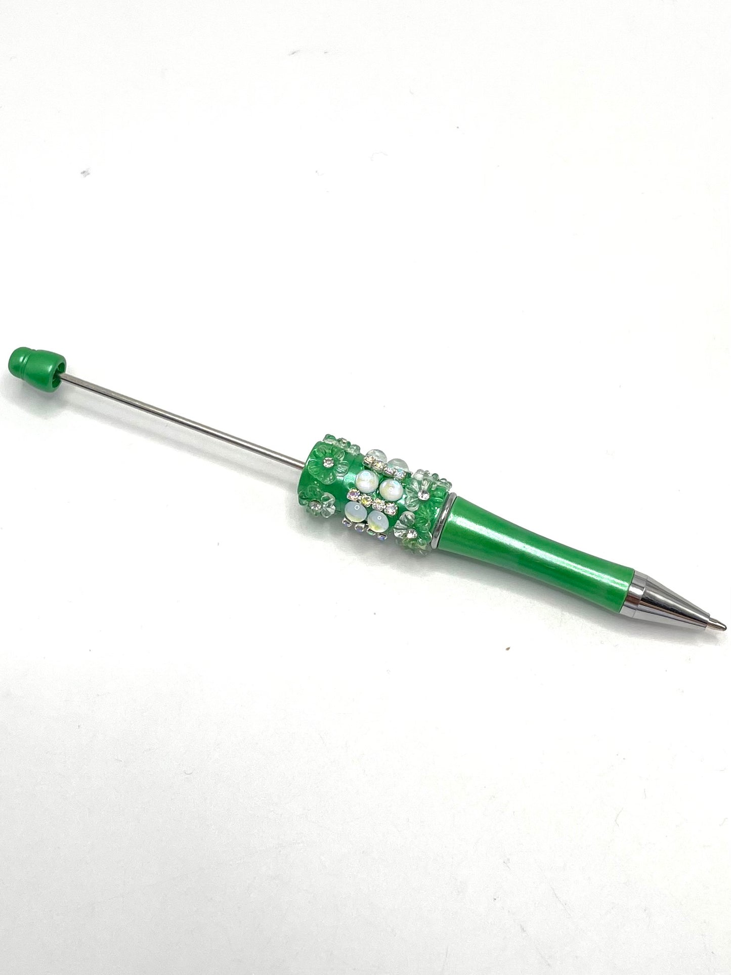 Half Round Cat Eye Crystal with Rhinestones Chain Clear Flower Beadable Pen Series